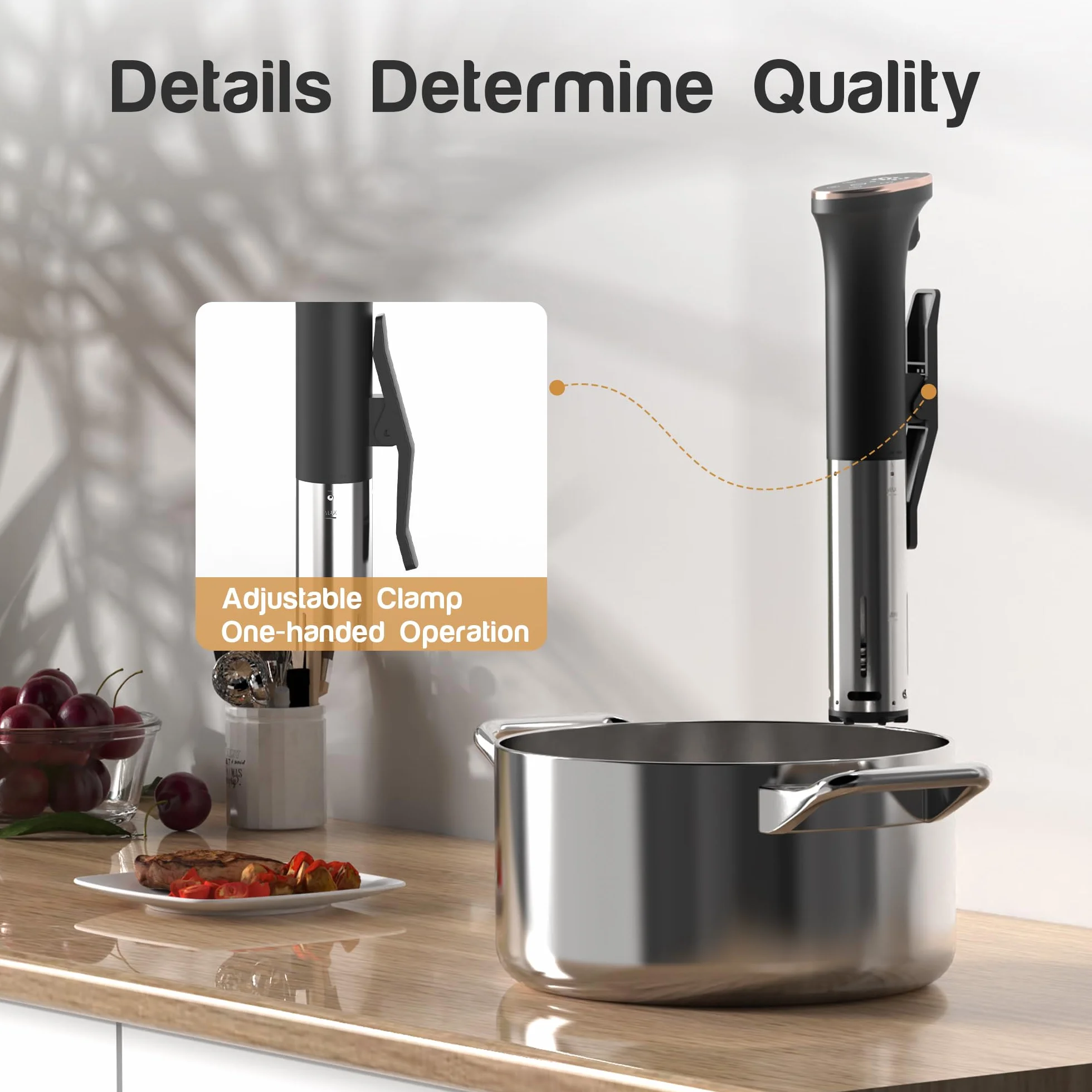 Karinear Sous Vide Roner 1400W 10-90℃ Acciaio Inox Professionale WIFI Cucina a Bassa Temperatura