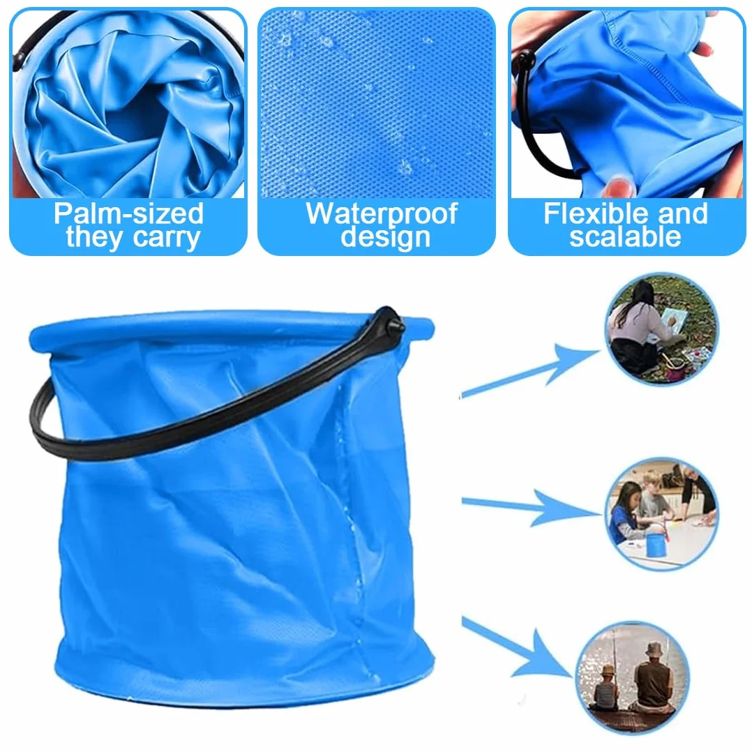 2 Pcs Secchiello Pieghevole Spiaggia Secchio Portatile 2L Colorato Multiuso per Campeggio Pesca e Bambini