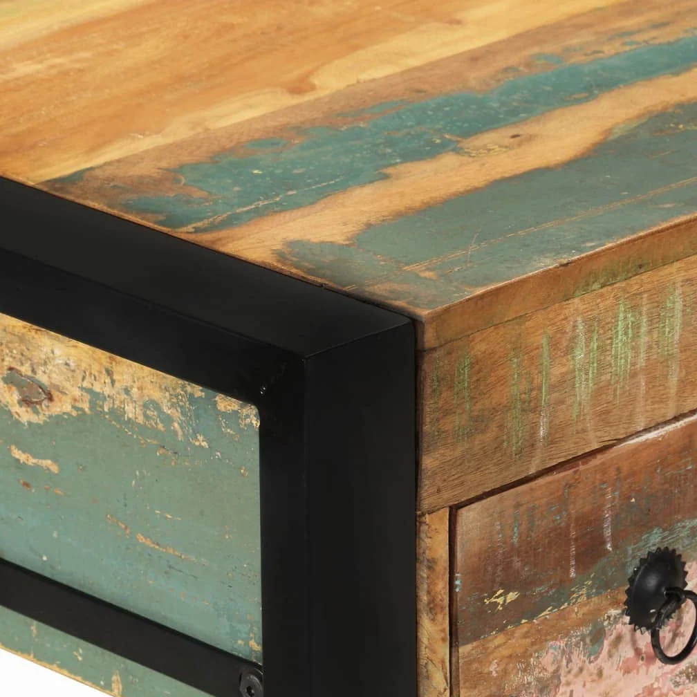 vidaXL Legno Massello Scrivania Vintage 2 Cassetti Porta PC Tavolo Ufficio