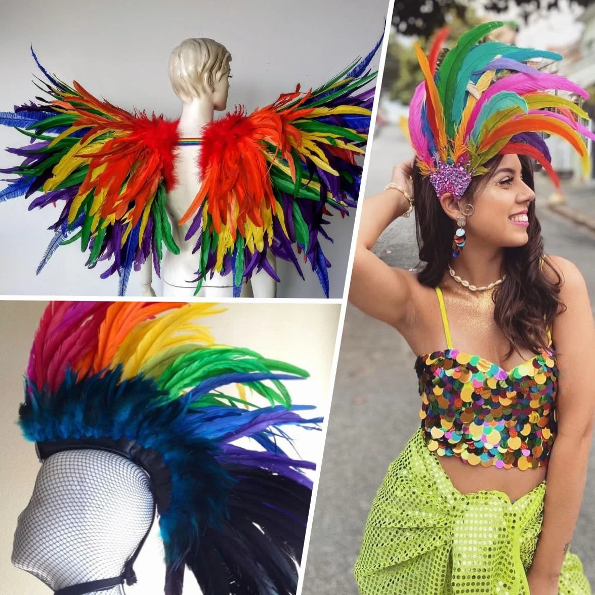 Piume di coda di gallo colorate 60 piume naturali lunghe 30,5-35,6 cm per fai da te cappelli costumi decorazioni feste