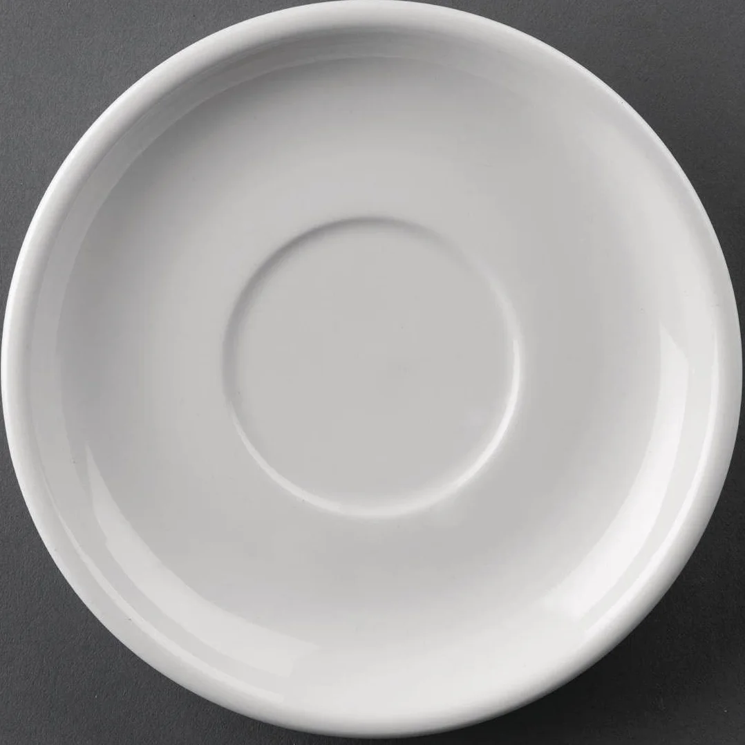 Olympia Athena CC202 - Piattini da 145 mm, in porcellana bianca, adatti per tazze CC201, GG870 e CC200, resistenti alle scheggiature, adatti per microonde e lavastoviglie, confezione da 24