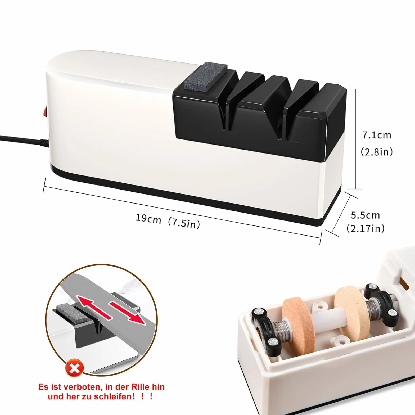 Affilacoltelli Elettrici 3 in 1 Professionale Diamanti per Cucina