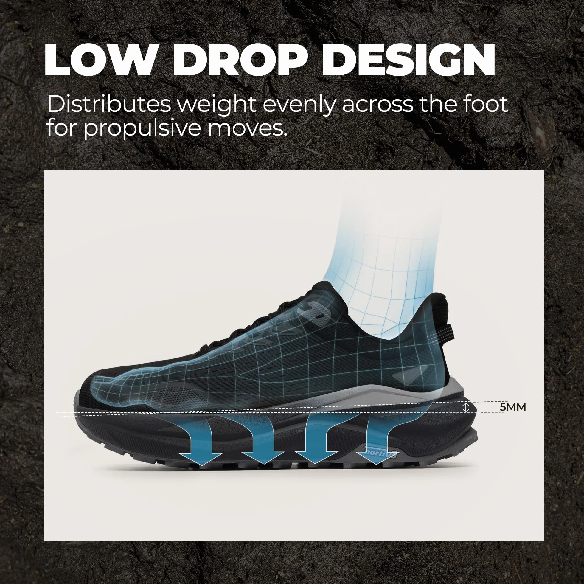 NORTIV 8 Scarpe Trail Running Punta Larga Uomo, Ammortizzate Camminata a Piedi Nudi, Tennis, Allenamento, Palestra, Cross Training, alla Moda