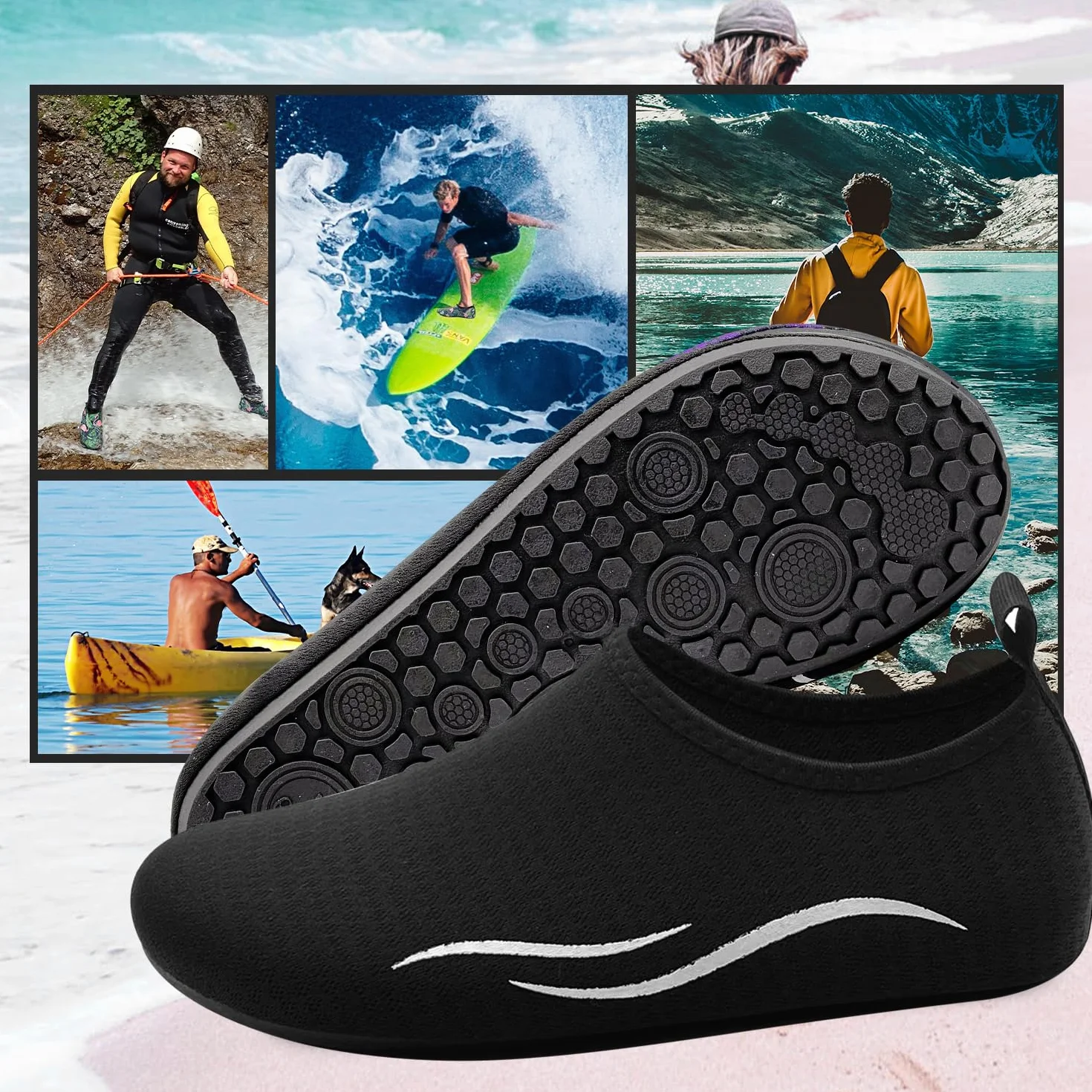 Scarpe da Immersione Unisex Antiscivolo Asciugatura Rapida Barefoot Acquatiche Traspiranti per Spiaggia Bagno Yoga Surf Mare