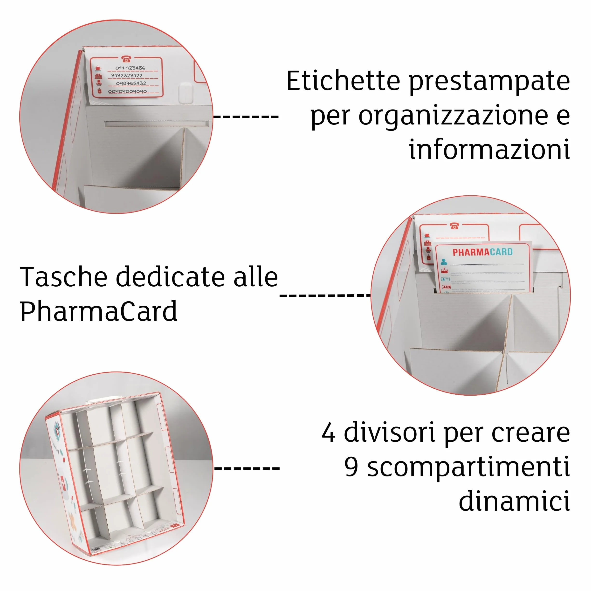 Lavatelli Pharma Organizer, Scatola Cartone per Medicinali con Divisore, 32x42x17,5 cm, Primo Soccorso