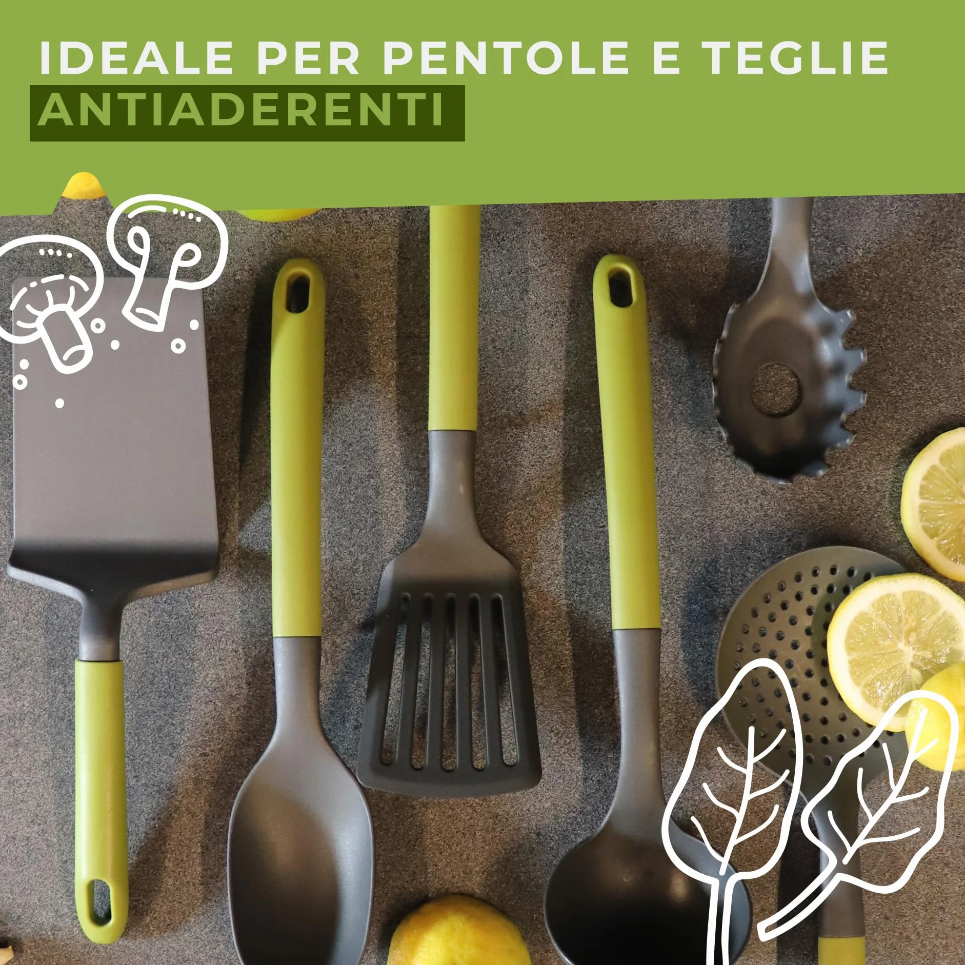 Fackelmann Paletta lasagne con manico in plastica riciclata, nylon resistente alte temperature
