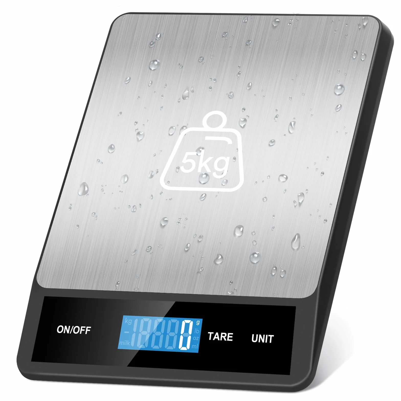 Zivacate Bilancia Cucina Digitale, Bilancia da Cucina 15kg, Alta Precisione 1g/0.05oz, Piatto Inox, Display ad Alta Luminosità, 6 Unità con Funzione Tara, per Scuola, Casa, Pasticceria, Cucina