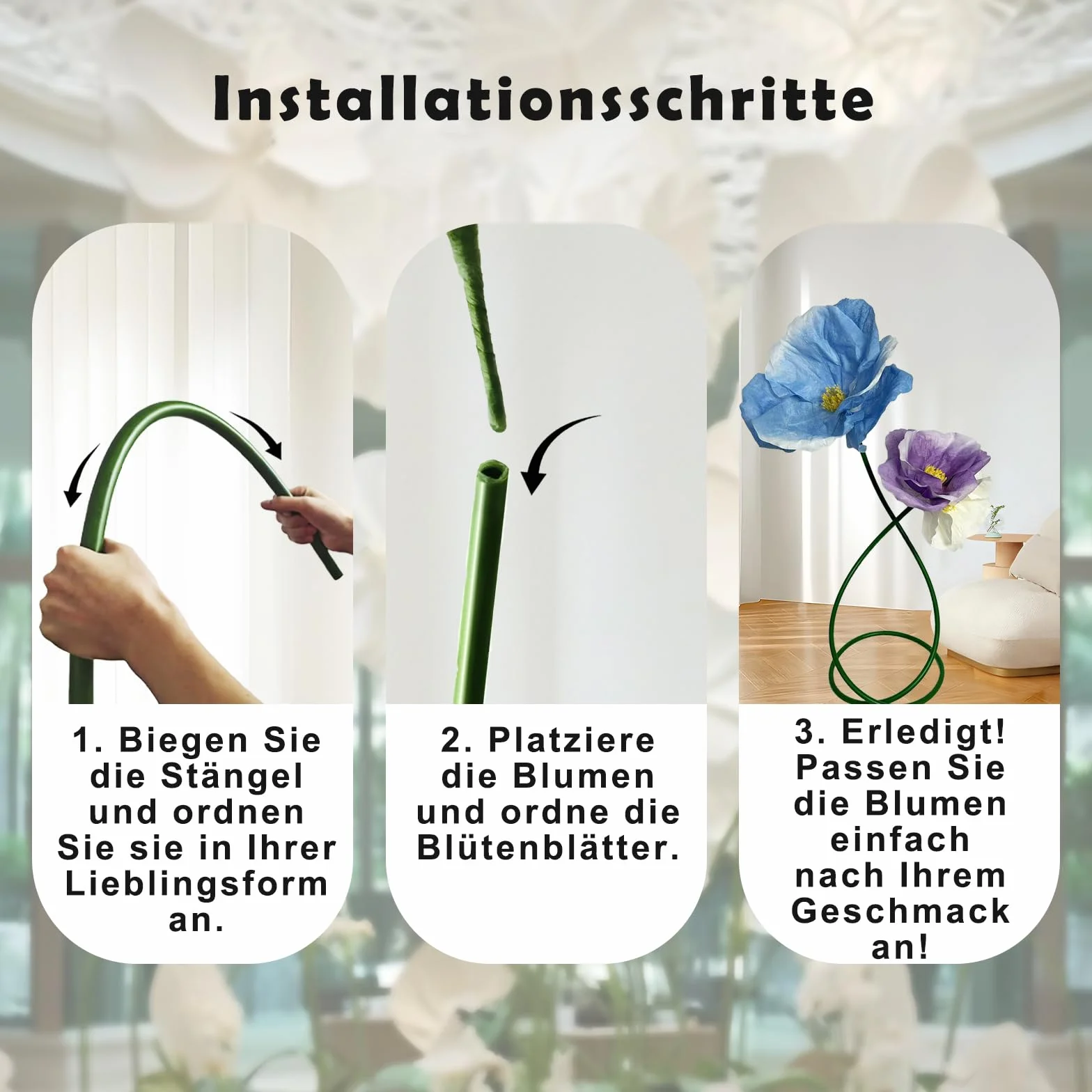 lifemet Decorazione floreale blu viola giallo per festa