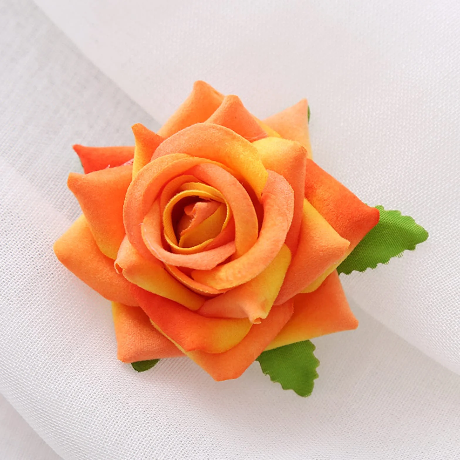 Fermaglio per capelli a forma di rosa arancione per donne