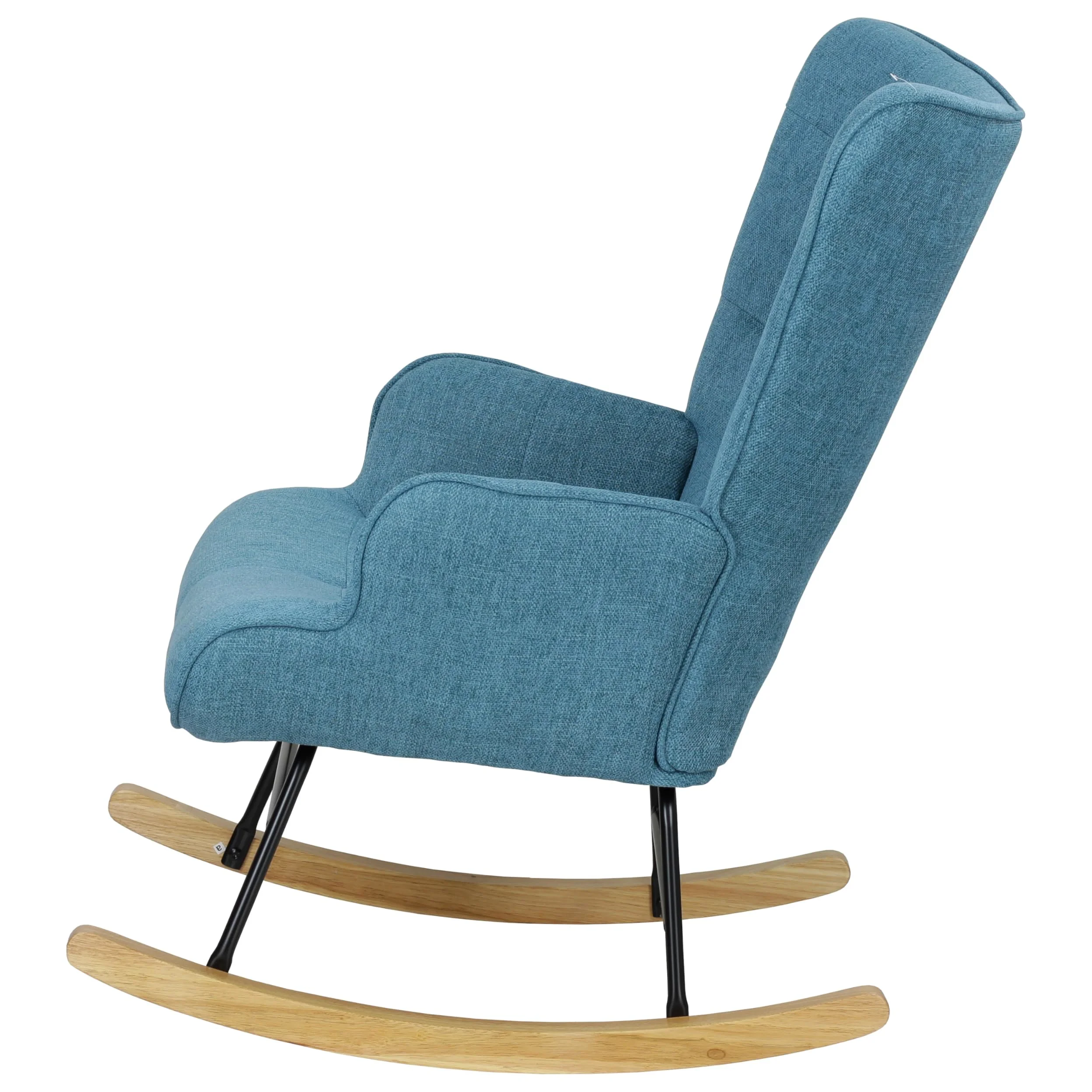 Totò Piccinni Poltrona Poltroncina a DONDOLO Multicolore Design Patchwork (Blu, Poltrona)