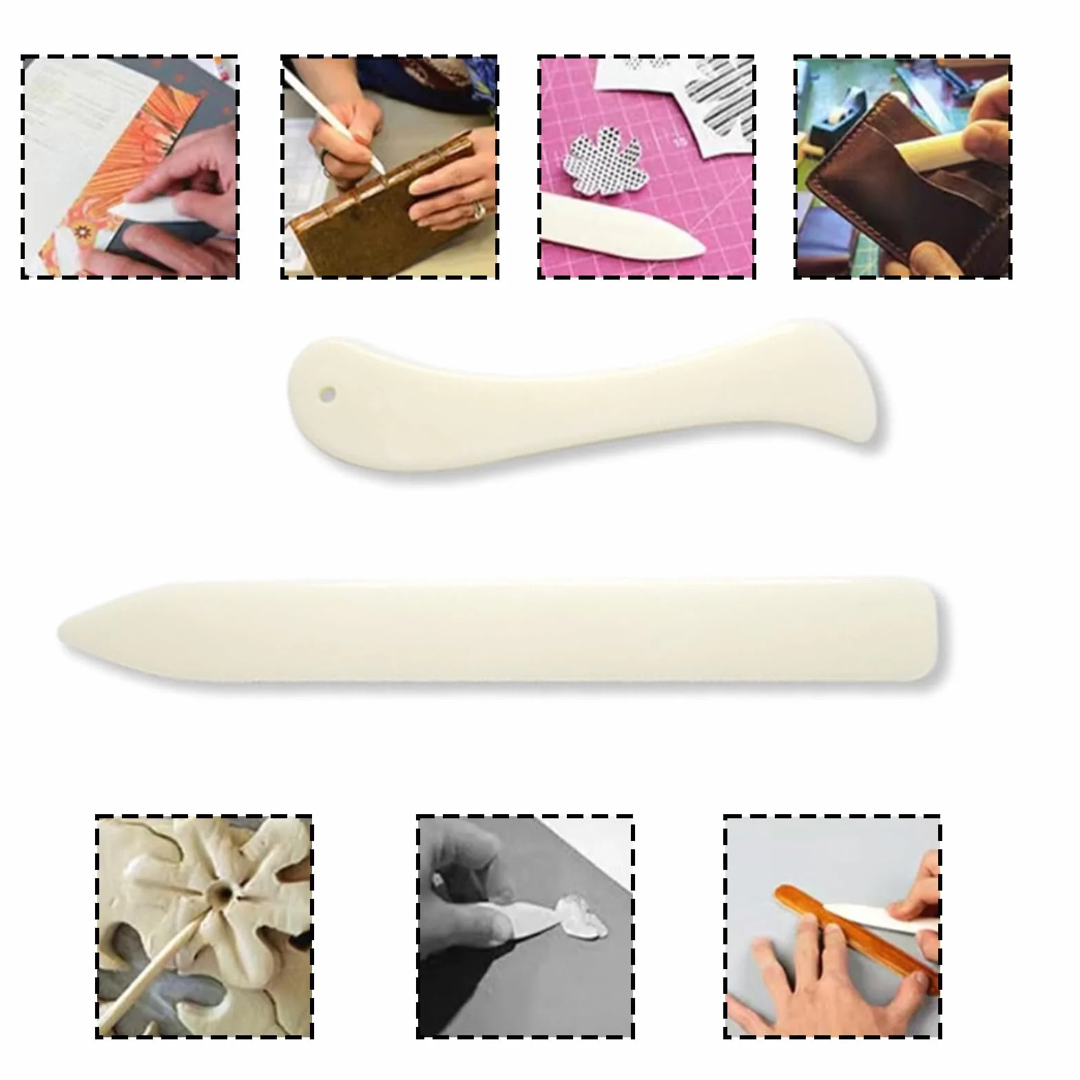 4 gambe pieghevoli per carta, osso artificiale, con punta arrotondata, accetta pieghevole e tavola pieghevole per artigianato di carta, creazione di biglietti e lavori di bricolage