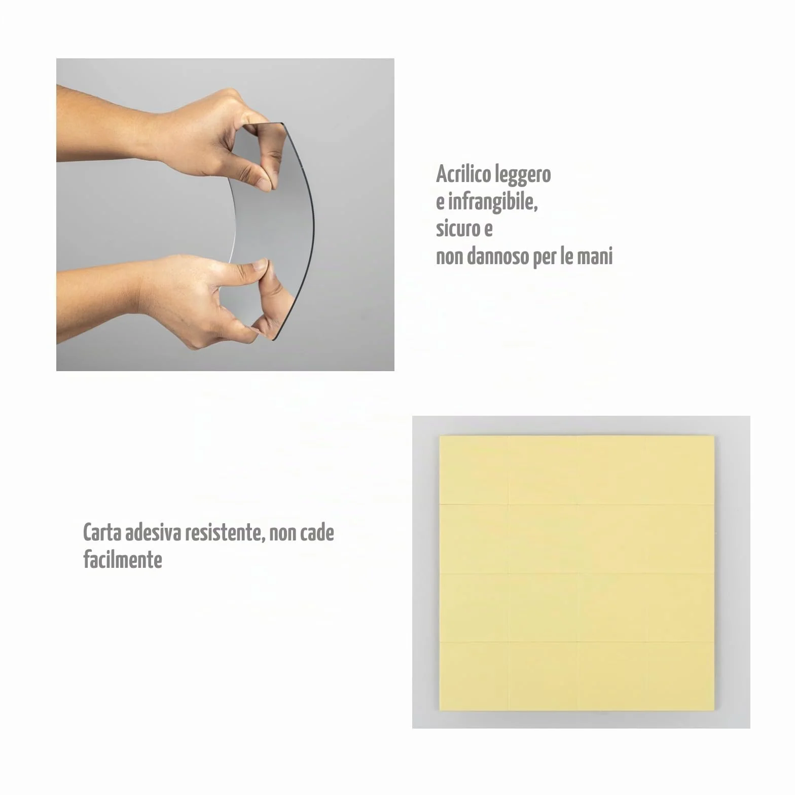 4 Pezzi Specchio Adesivo da Parete Muro, Flessibile Specchi Adesivi Acrilico 20x20 cm