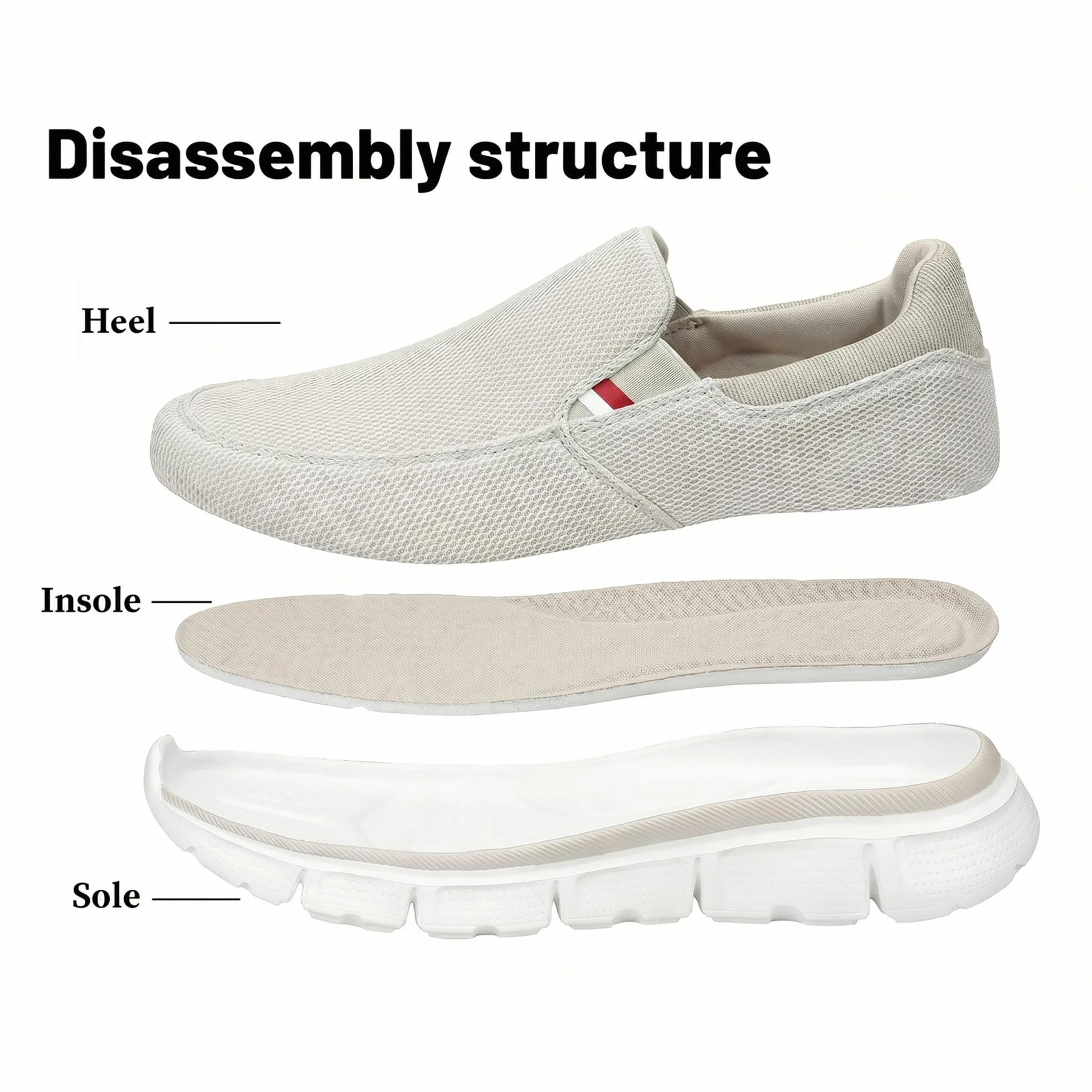 Scarpe da Ginnastica Uomo Senza Lacci Slip-ins Sneakers Leggere Traspiranti Antiscivolo