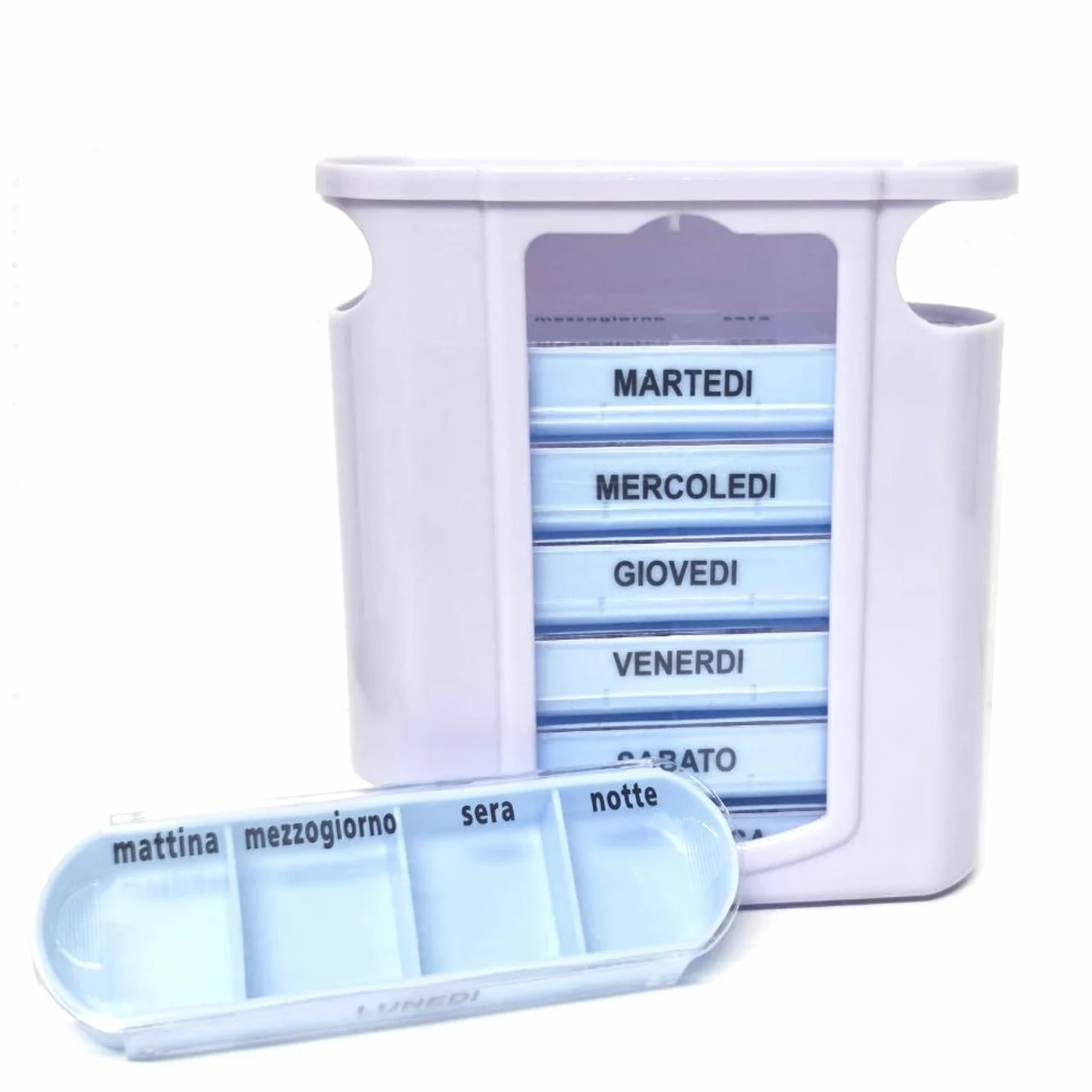 Portapillole Settimanale 28 Scomparti, Organizzatore Medicinali 7 Giorni, Viaggio e Uso Casalingo