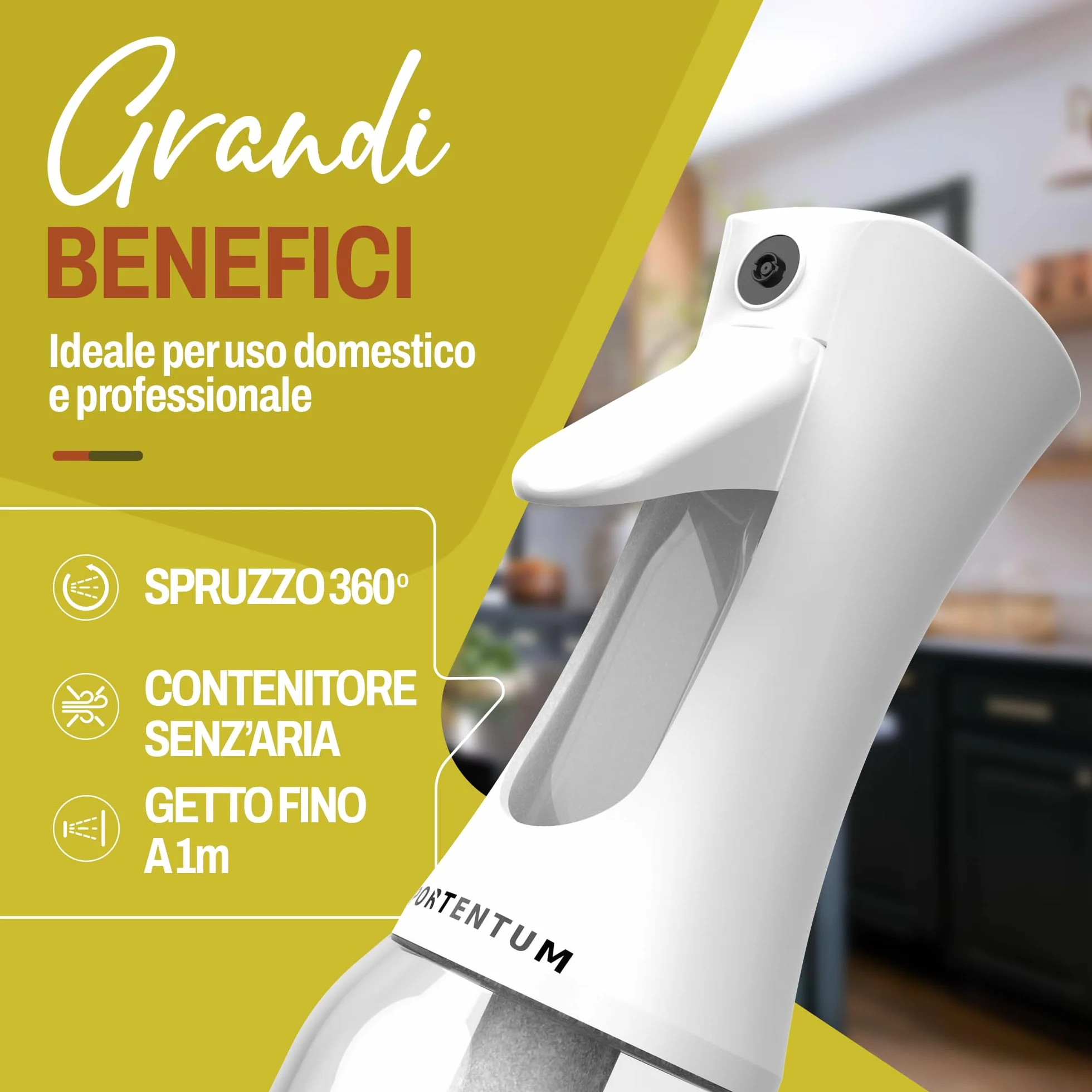 Spruzzino olio per friggitrice aria 300ml Antigoccia Oliera Vetro Dispenser