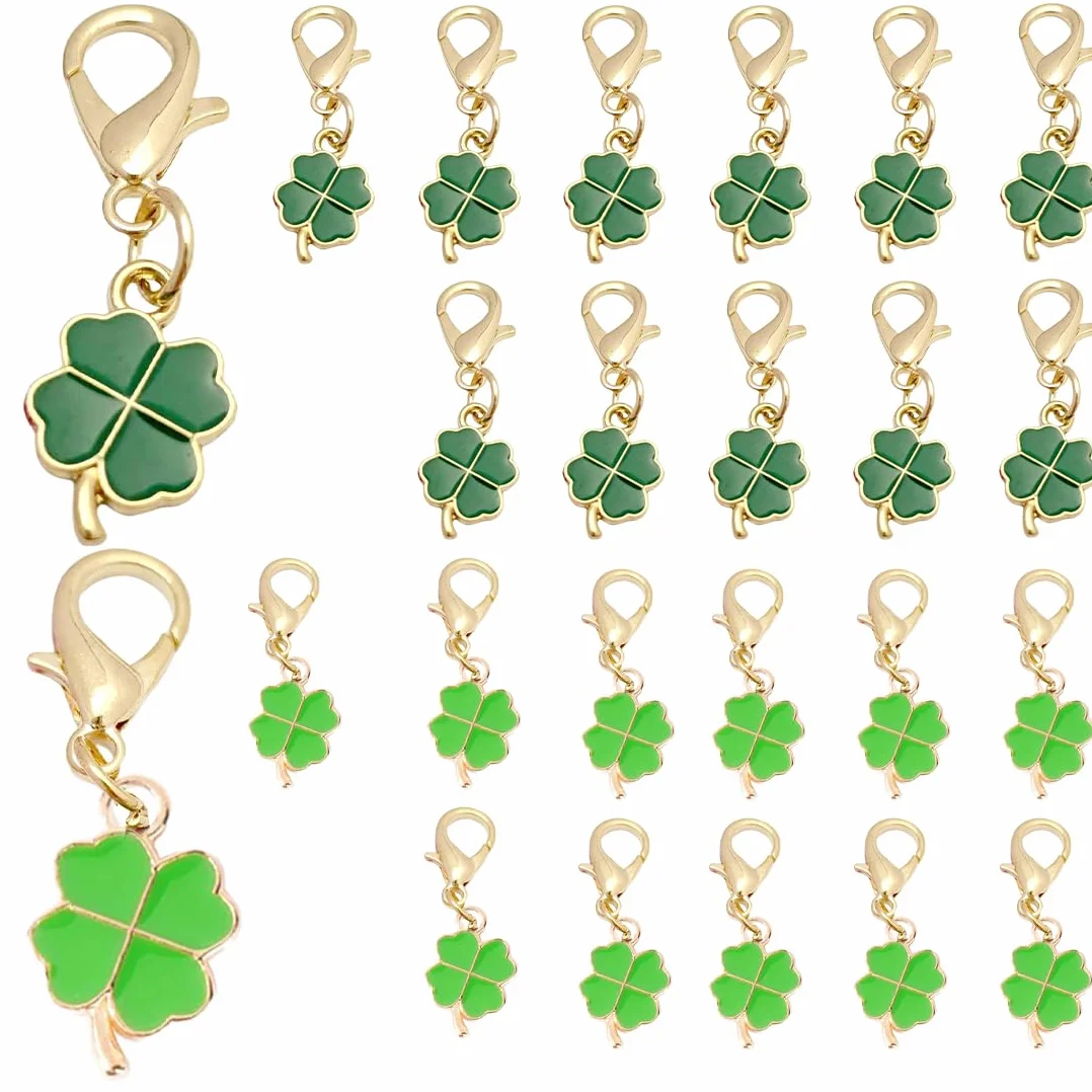 24 Pcs Ciondolo Portafortuna Quadrifoglio, Portachiavi Bomboniera In Metallo, Accessori Per Creazione Di Gioielli Fai Da Te