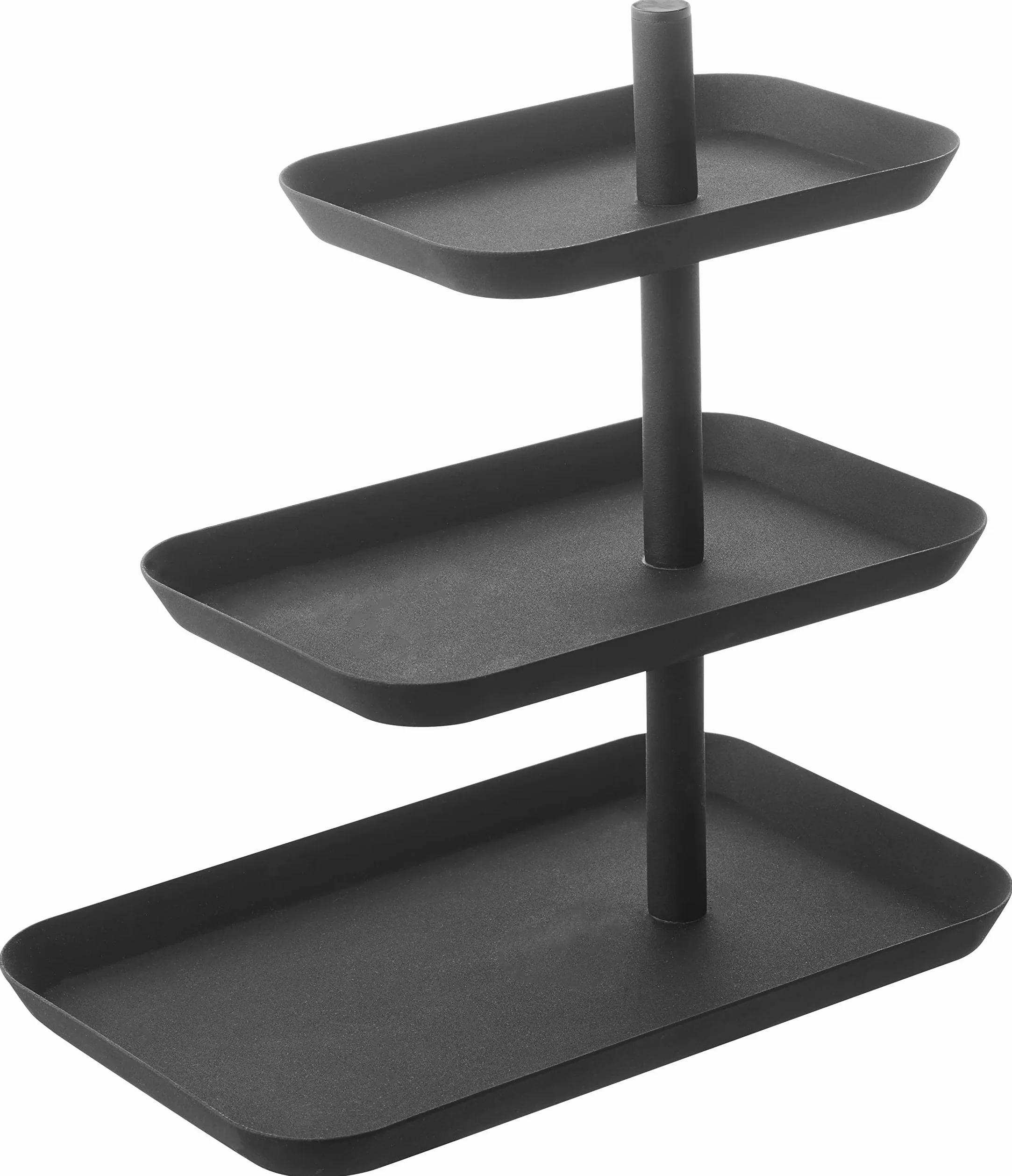 Yamazaki 4281 Alzatina per torta TOWER a 3 livelli, nera, acciaio, design minimalista