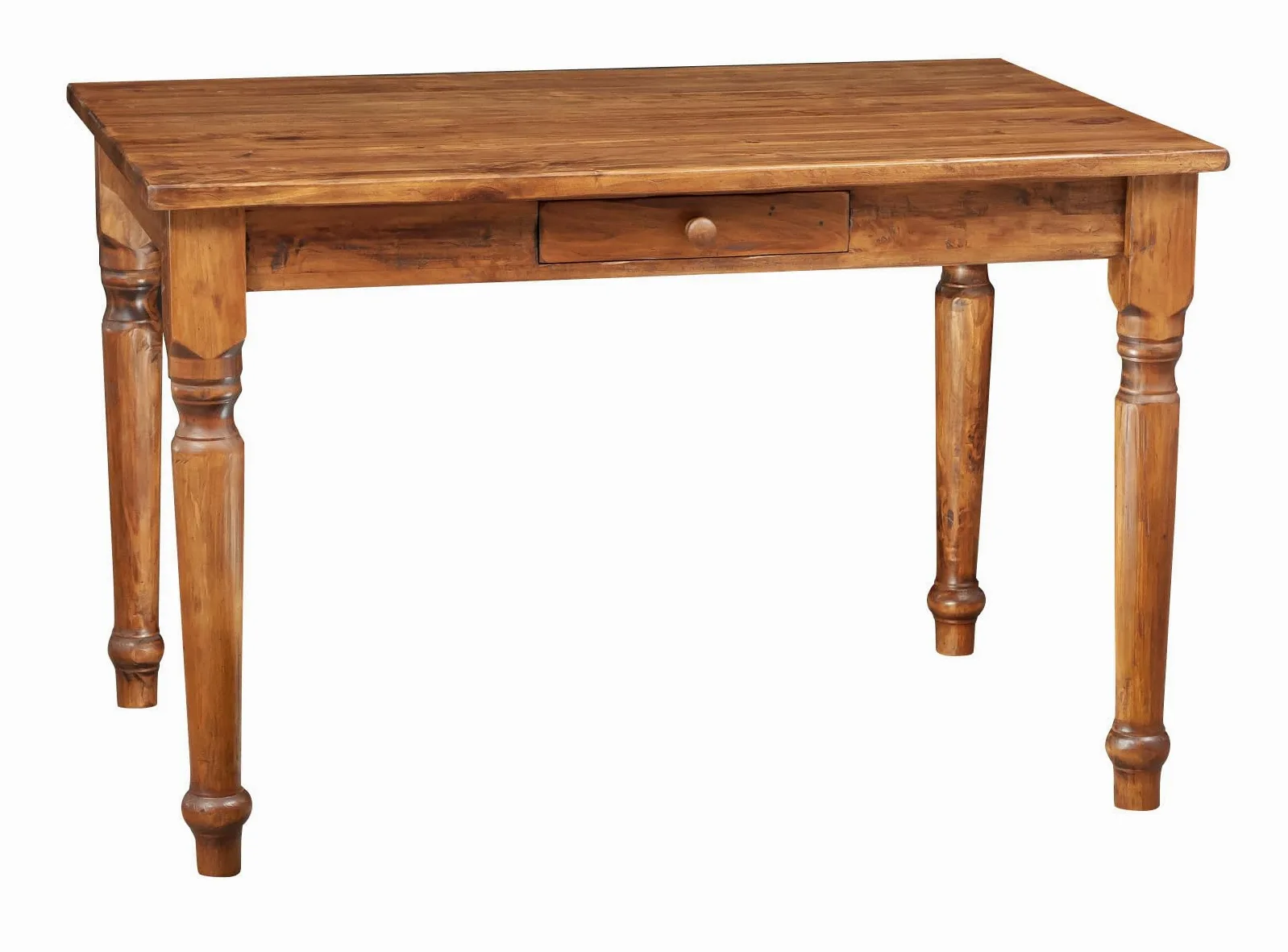 Biscottini Tavolo da cucina 120x80x80 cm Made in Italy | Scrivania vintage con cassetto | Tavolo legno massello di tiglio | Tavolo scrivania legno | Tavolo da pranzo per interni ed esterni Shabby
