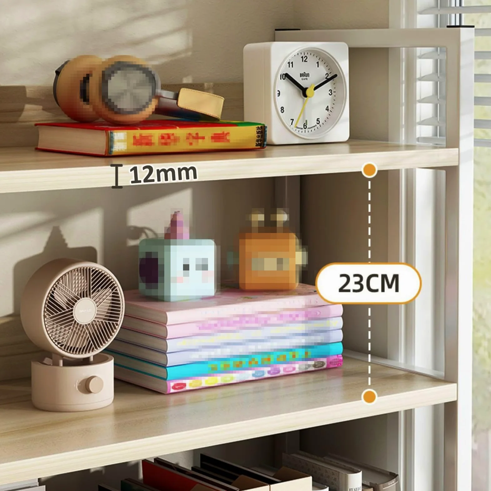 Libreria da Scrivania Da Appoggio Salvaspazio Scaffale da Scrivania，scaffale da Scrivania, Libreria da Scrivania Organizer, Organizzatore Indipendente per Scrivania(White,80cm*24cm*60cm)