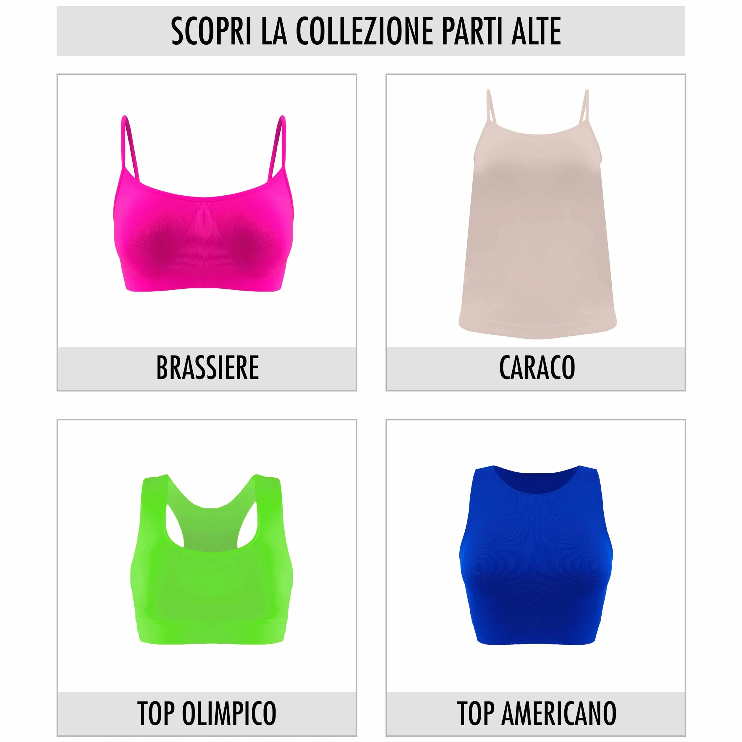 Risalti Top Bambina Olimpionico Microfibra 3 pz - Top Sportivo Senza Cuciture, Reggiseno Ragazza Seamless Made in Italy