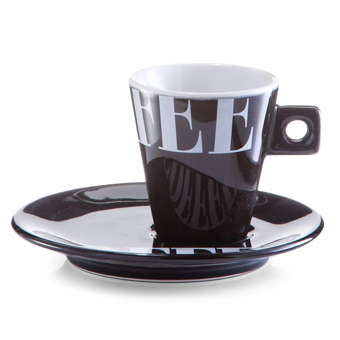 Zeller 26540 Set Tazzine da caffè Coffee Style, Porcellana, Multicolore, 0.1x6x6.3 cm, 8 unità