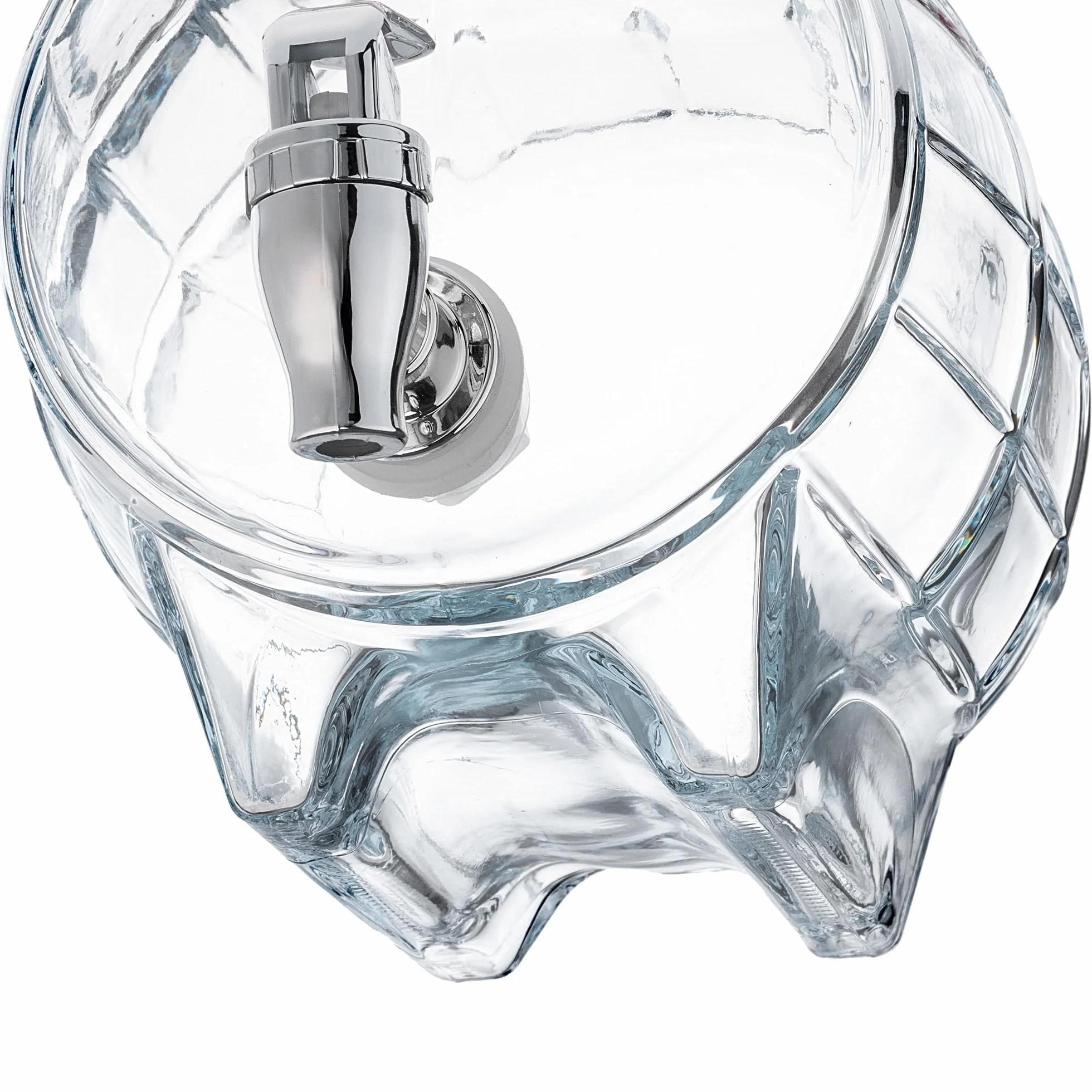 KADAX Barile con Rubinetto, Dispenser per Bevande in Vetro trasparente con Base in Legno (3 l)