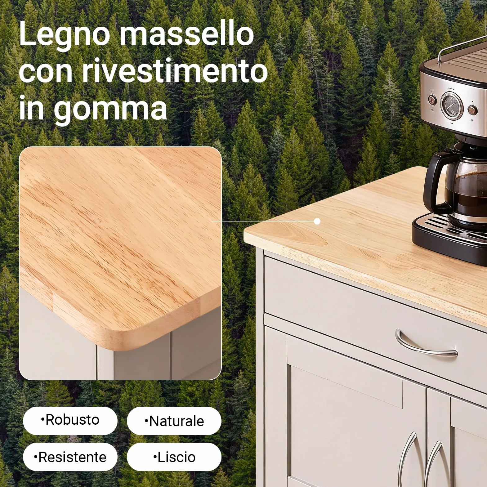 SoBuy Carrello Cucina con Ruote, Mobile Cucina Salvaspazio con Ruote, Mobiletto Cucina con Cassetti e Portabottiglie, Mobiletto Credenza Cucina per Cucina o Sala da Pranzo, Cachi 67x38x86cm FKW45-KA