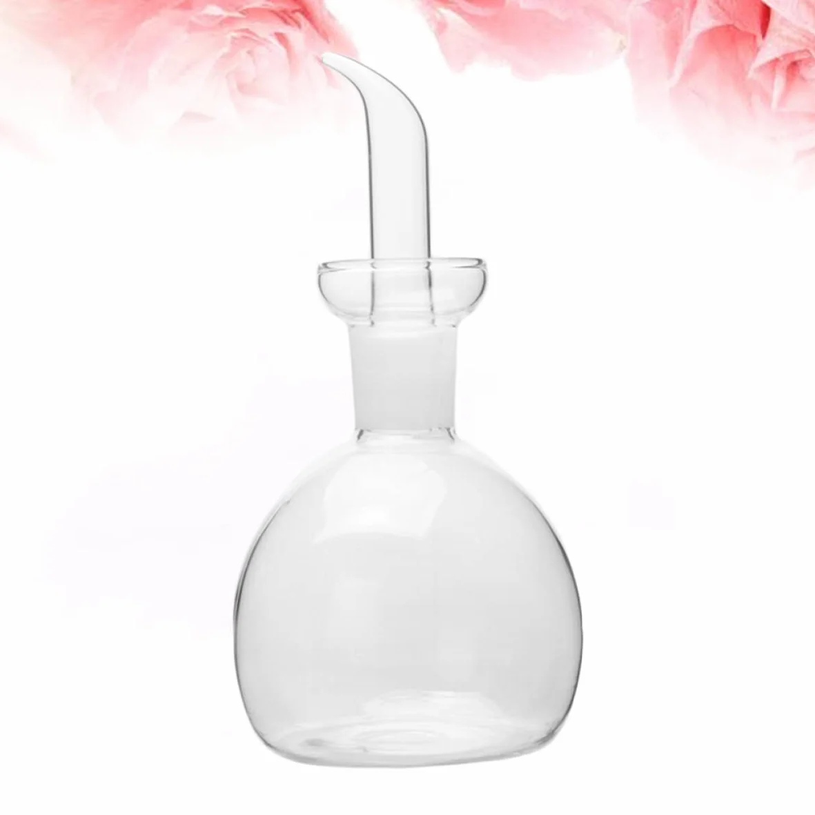 Ipetboom Bottiglia di Olio in Vetro Trasparente da 200ml Beccuccio Anti-perdite, Contenitore per Olio e Aceto per Uso Domestico e Professionale, Design a Tenuta Stagna