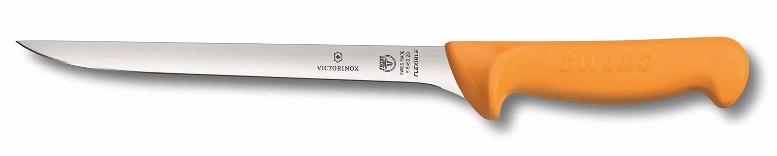 Victorinox, Swibo, coltello da cucina, coltello da pesce con lama normale flessibile, colore giallo, lunghezza della lama 20 cm, in acciaio, colore nero