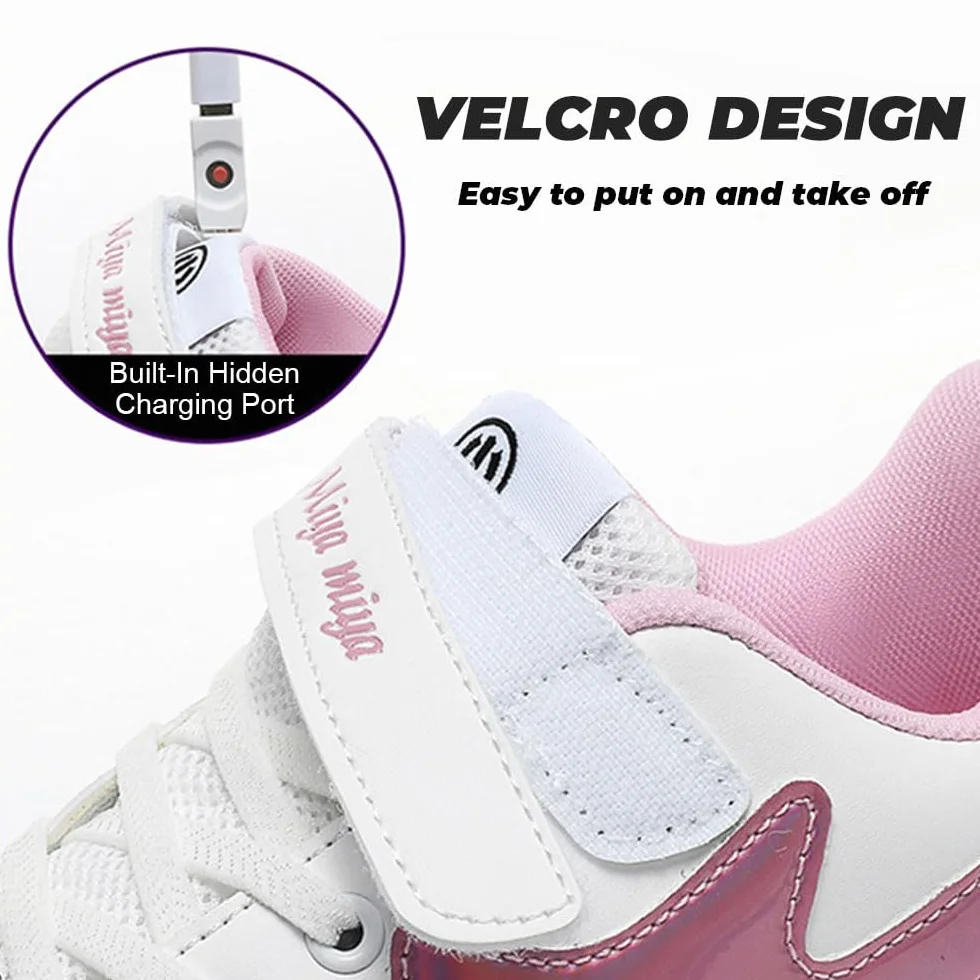 ENEN Scarpe con Rotelle Luce LED Bambina Bambini Sportive Scarpe da Skateboard 2 Ruote Sneakers Outdoor Multisport 27-42 EU
