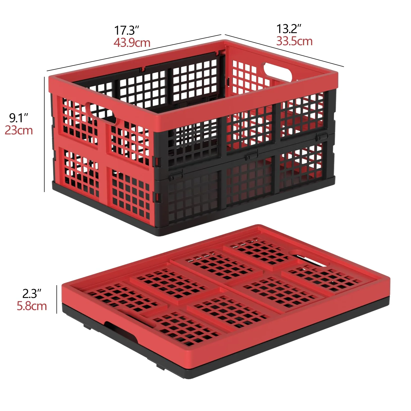 3 confezioni di cassette pieghevoli in plastica, 30 l