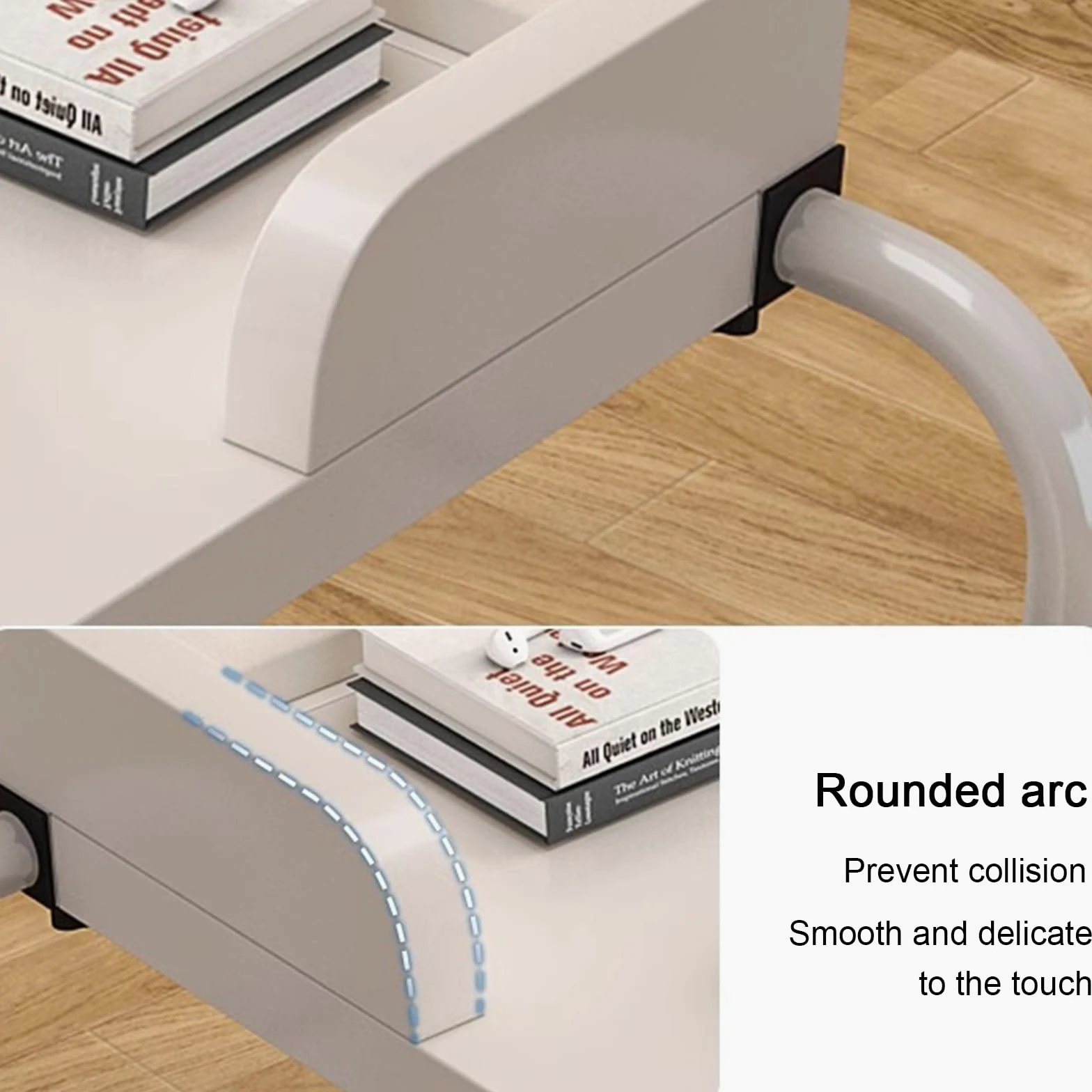 Tavolo di Mobilità sopra Il Letto，Scrivania Regolabile in Altezza sopra Il Letto 65-95 Cm Scrivania per Laptop con Rotelle Tavolo per Letto, Divano O Ufficio(Color:Bianco)