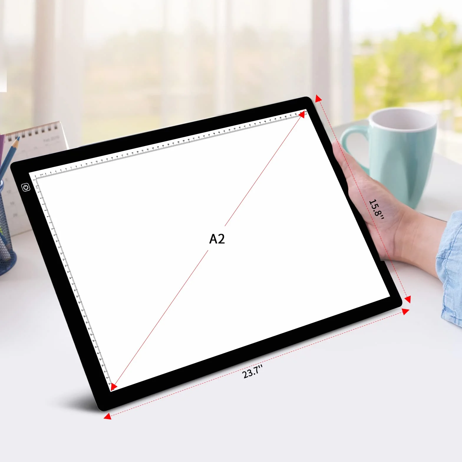 TOHETO A2 Lavagna Luminosa per Disegnare con LED Tracing Light Pad 23.7x15.8 Pollici