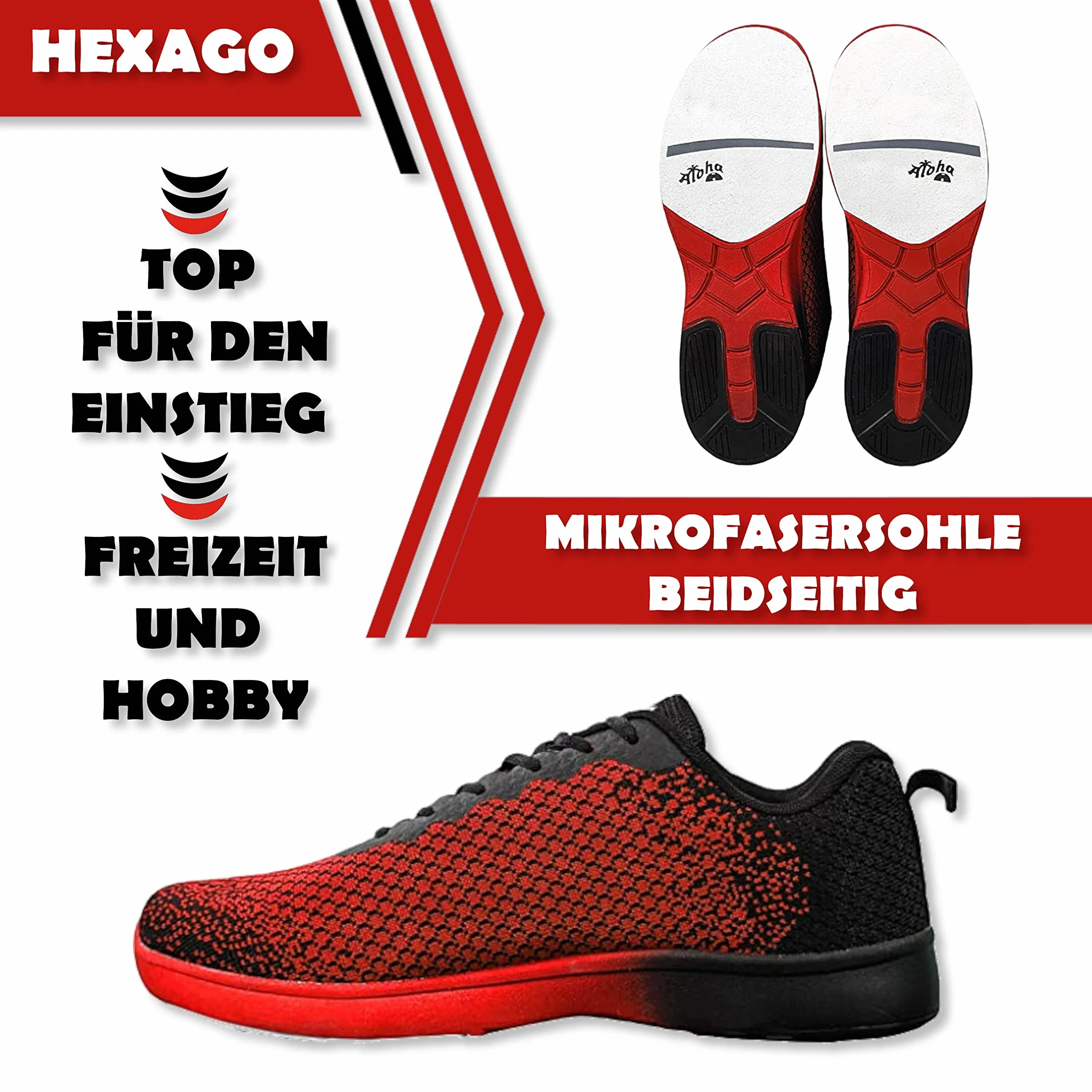 Scarpe da bowling Aloha HexaGo donna uomo ragazzo destrorsi mancini