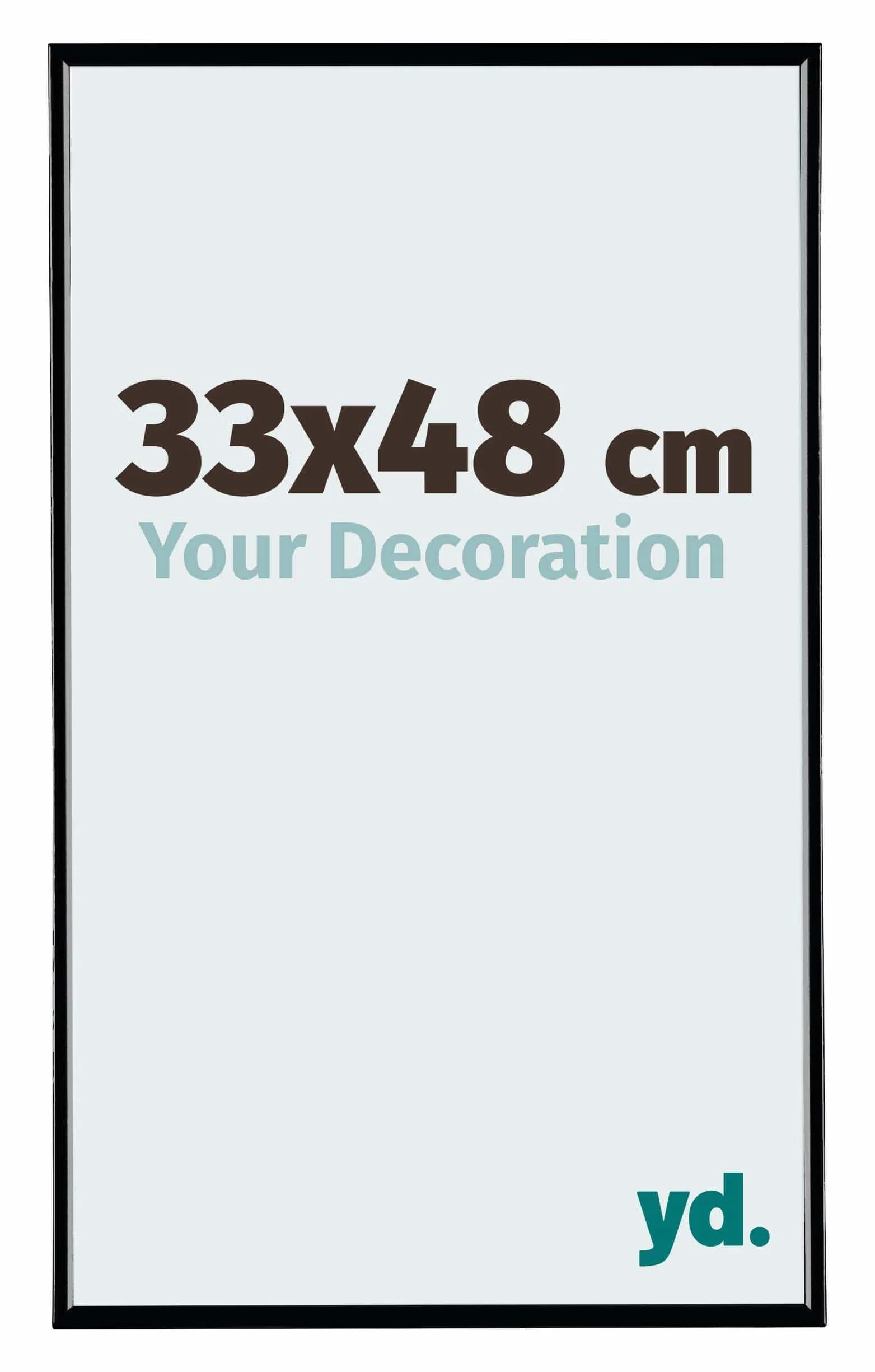 Your Decoration - Cornice 33x48 cm - Nero Lucente - Cornice Decorativa Parete in Plastica con Vetro in acryl - Antiriflesso - 33x48 Cornice - Evry