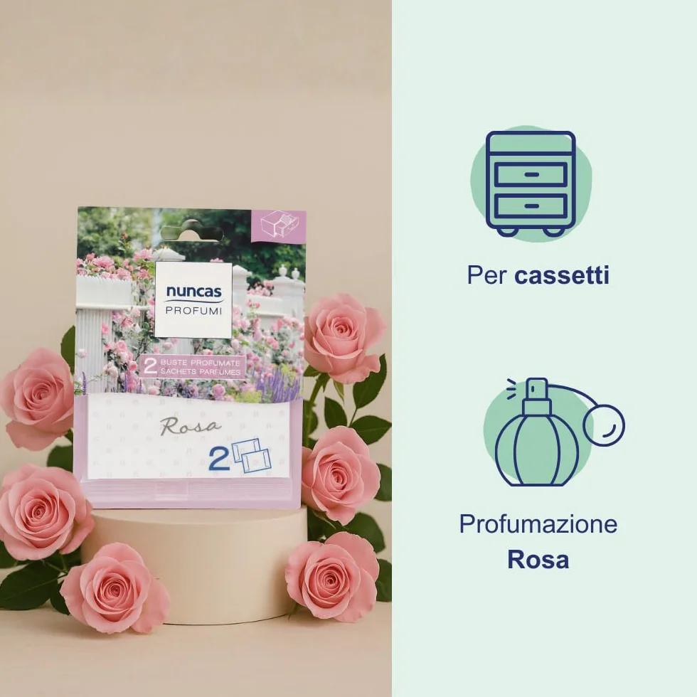Nuncas Buste Profumate - per Cassetti - Rosa - 2 Pezzi