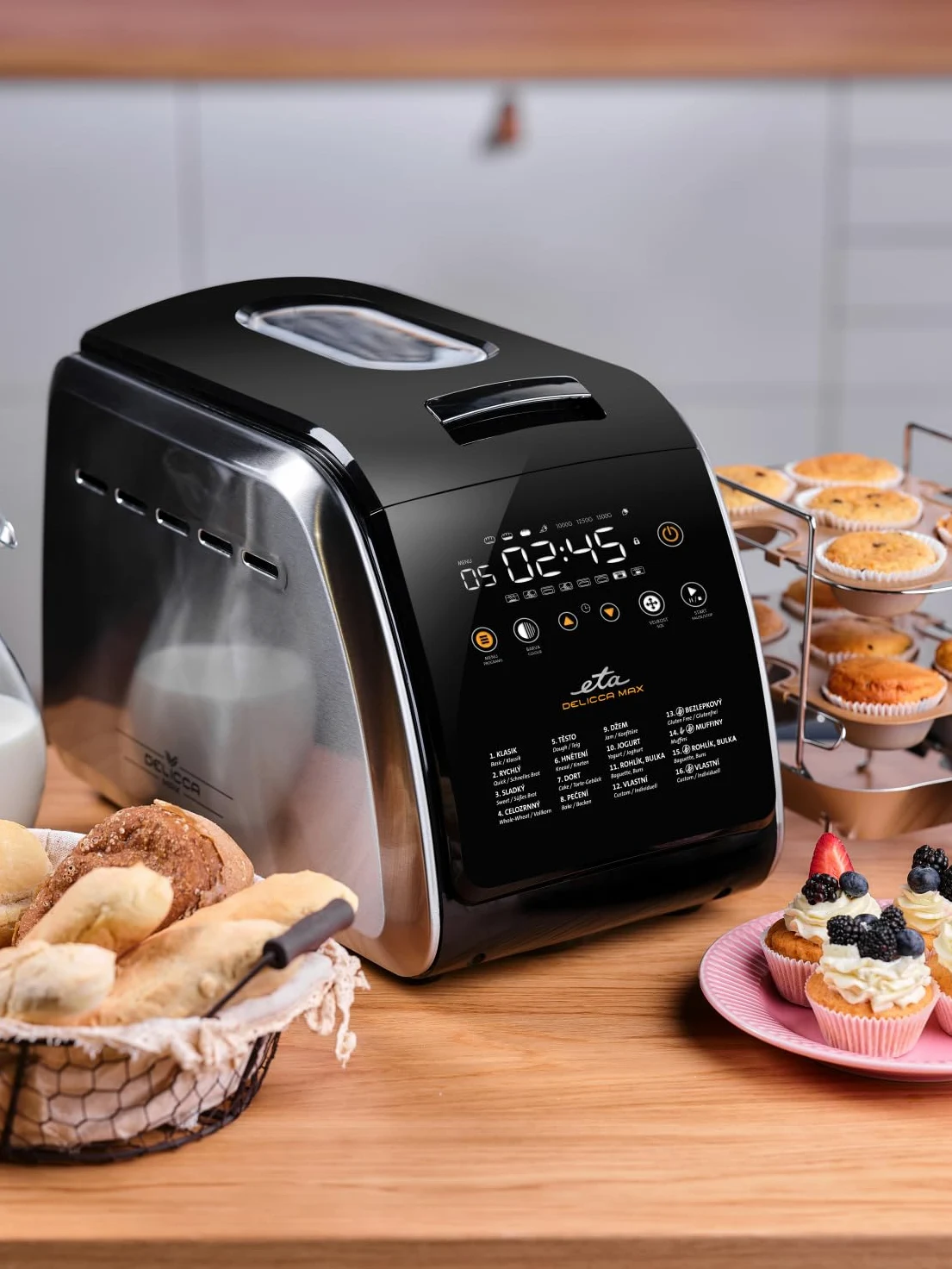 ETA Delicca II Max I - Macchina per il pane fino a 1,5 kg, 2 ganci per impastare, completamente automatica, 16 programmi, 850 W, macchina per il pane