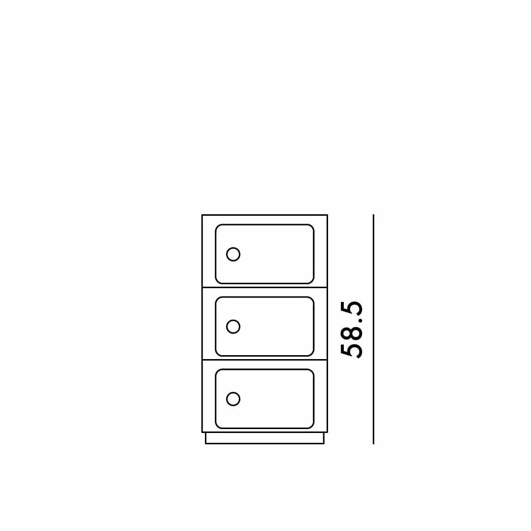 Kartell Componibili Contenitore 3 Elementi ABS Biały 32x32x58.5 cm