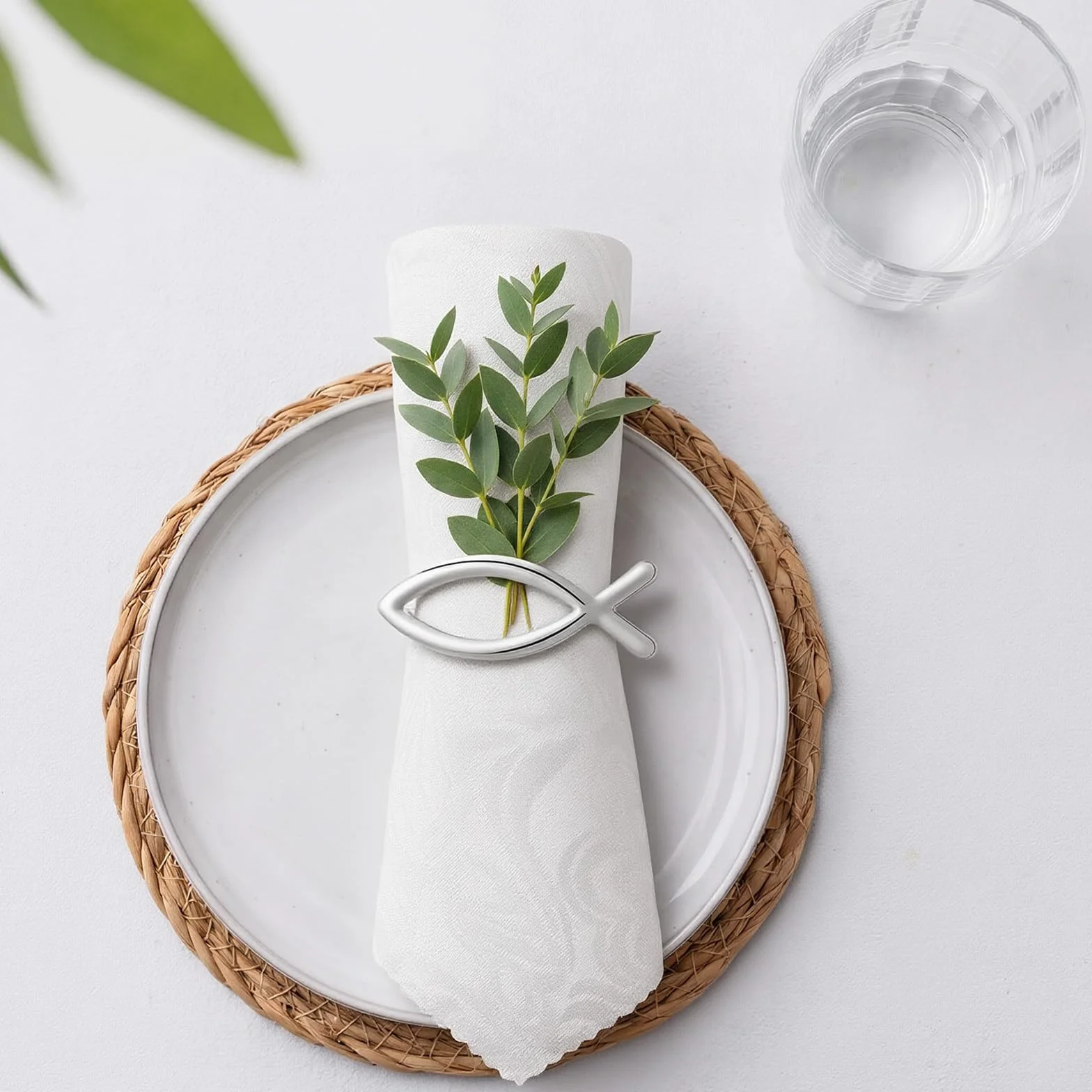 12 pezzi portatovaglioli a forma di pesce, decorazione per la prima comunione, ragazzo, portatovaglioli in metallo, pesce, battesimo, decorazione da tavolo, cresima, decorazione per matrimonio, bel