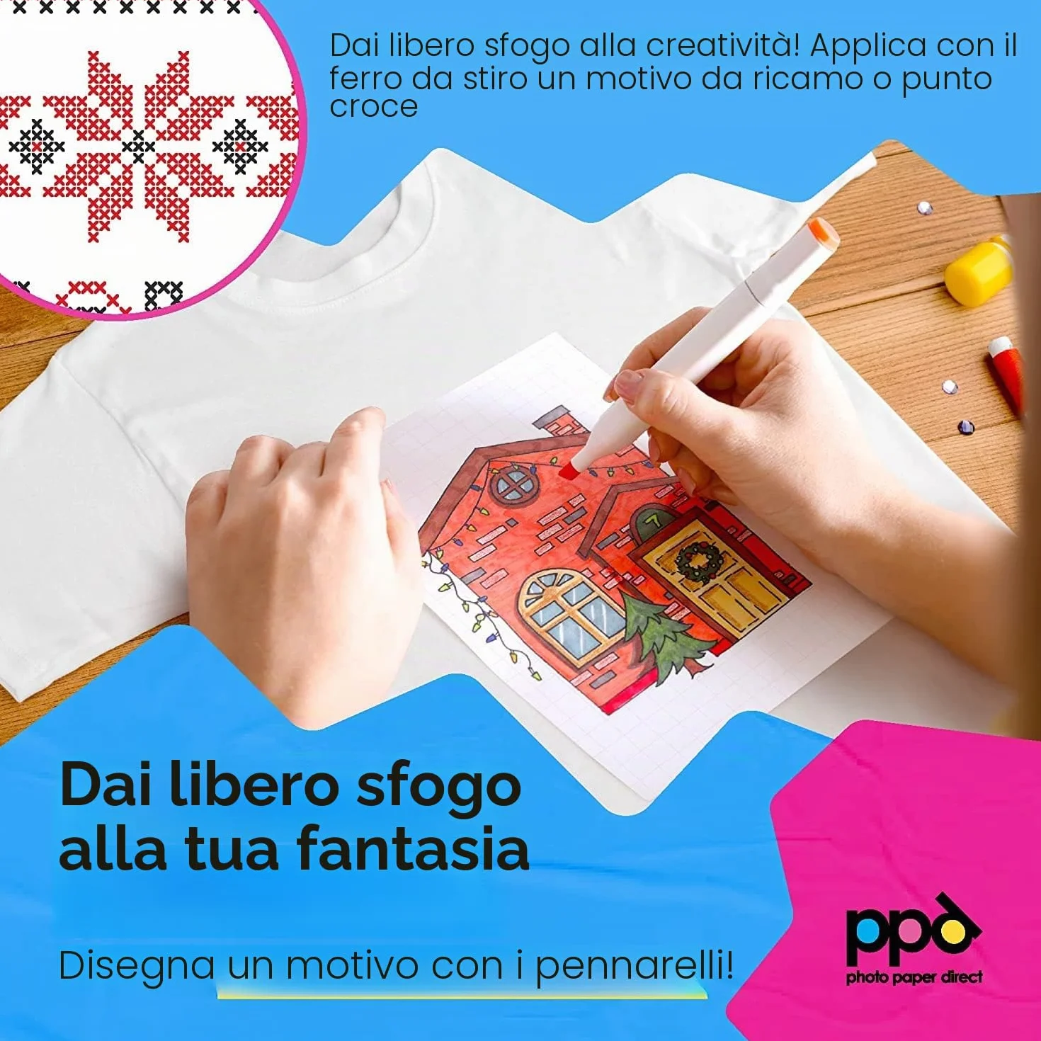 PPD A4 5 Fogli Di Carta Trasferibile Termoadesiva Per Inkjet - T-Shirt E Tessuti Chiari - PPD-1-5