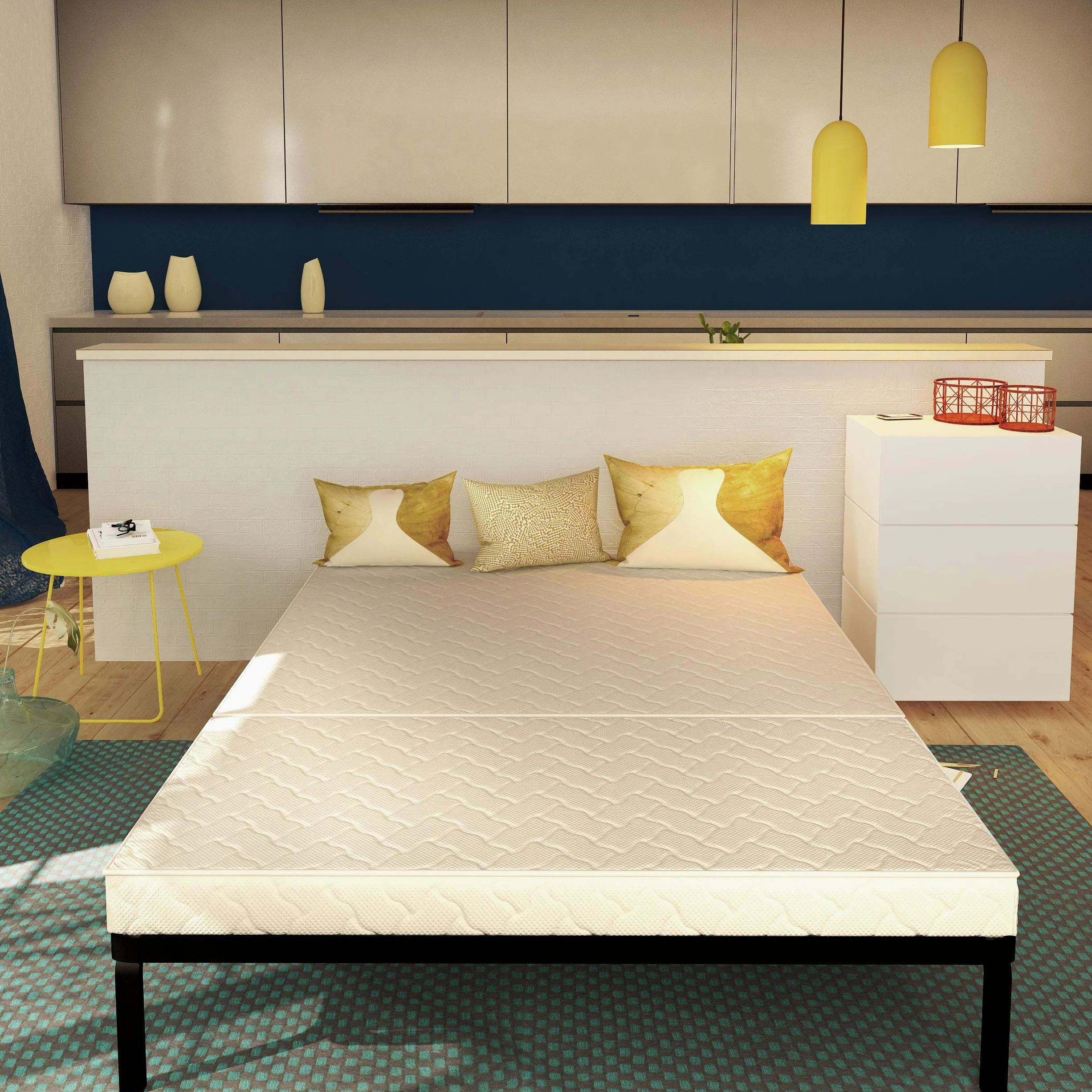 Baldiflex Materasso per Divano Letto Brio Pronto Letto, con Piega su Seduta, Ortopedico, ergonomico, Anallergico, 160x190x10cm