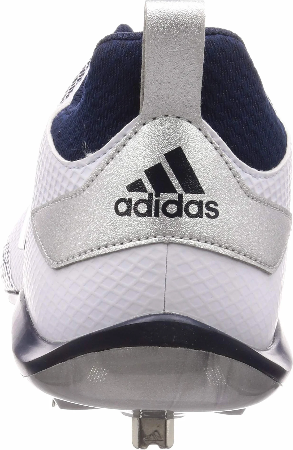 adidas Adizero Stabile Scarpe da Baseball Basse Tacchetti Metallo, Bianco Navy Argento, 40 2/3 EU