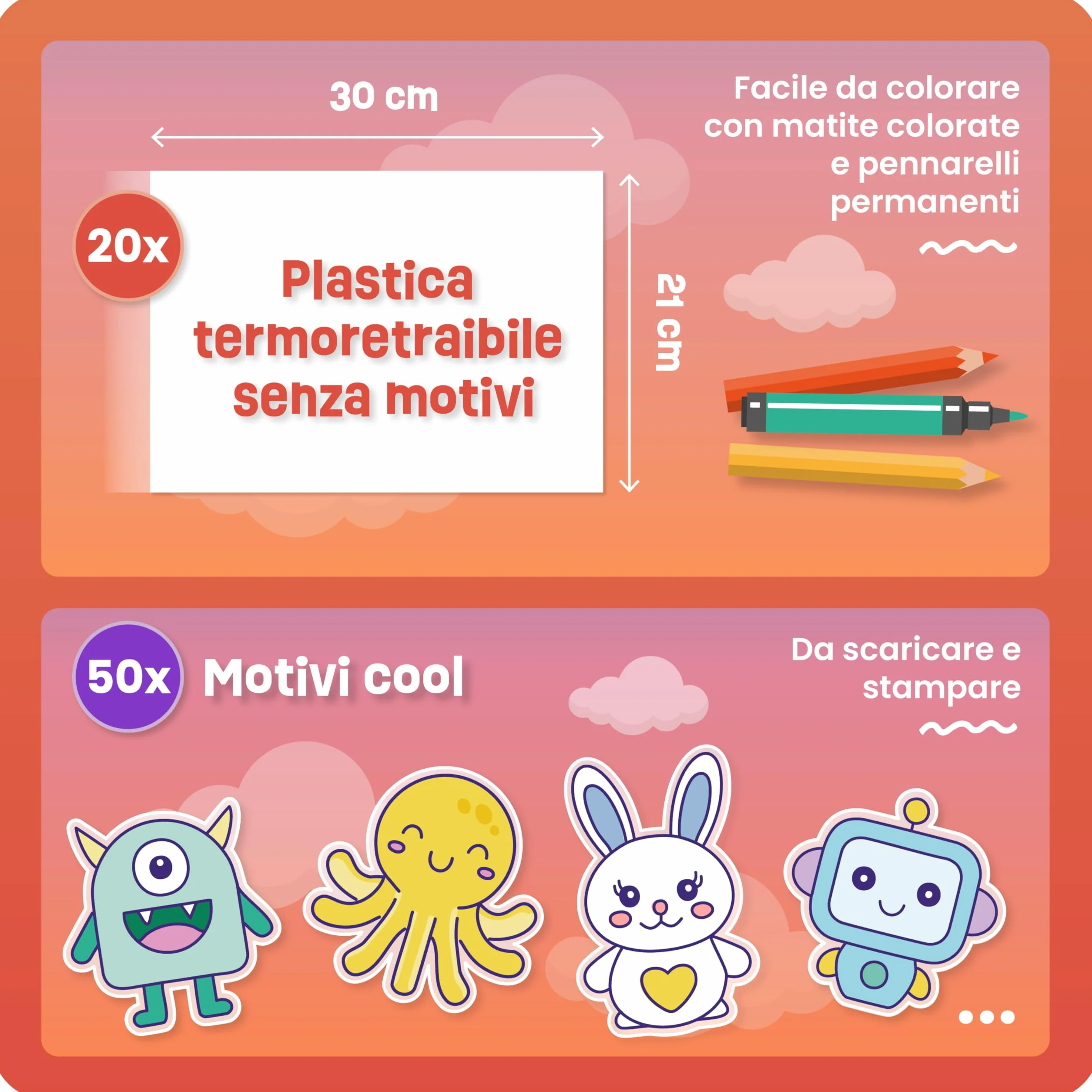 Smowo Plastica Termoretraibile - Fogli Trasparenti A4, Carte Termoretraibili per Progetti Fai-da-te e Artigianato