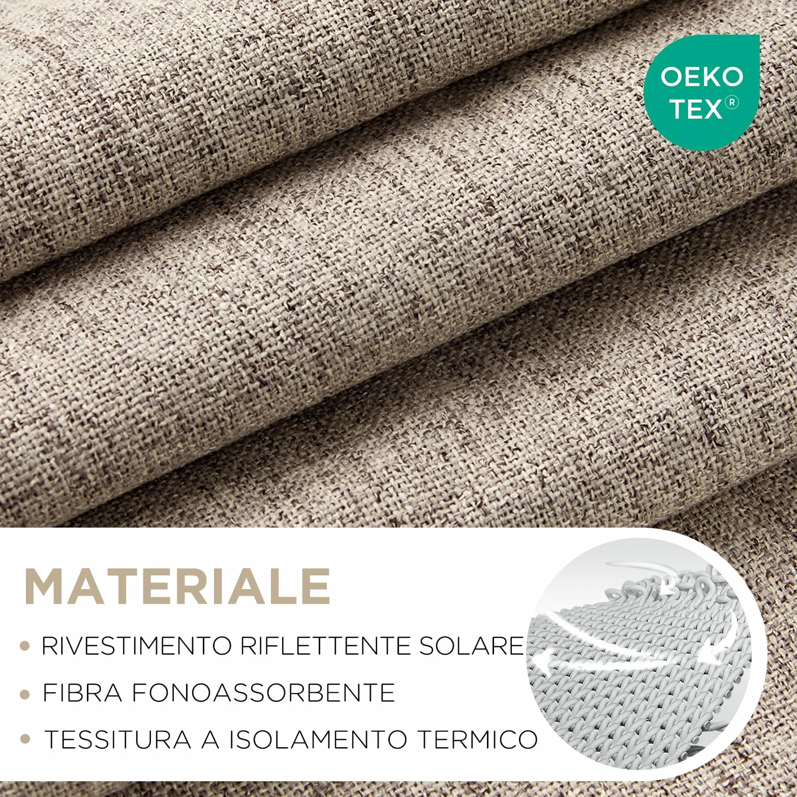 Joydeco 100% Tende Oscuranti per Interni 2 Pezzi L 140 x A 260 CM, Lino Tende Termiche con Passanti Nascosti per Soggiorno Moderne Cameretta Bambini Camera da Letto Blackout Curtains, Lino
