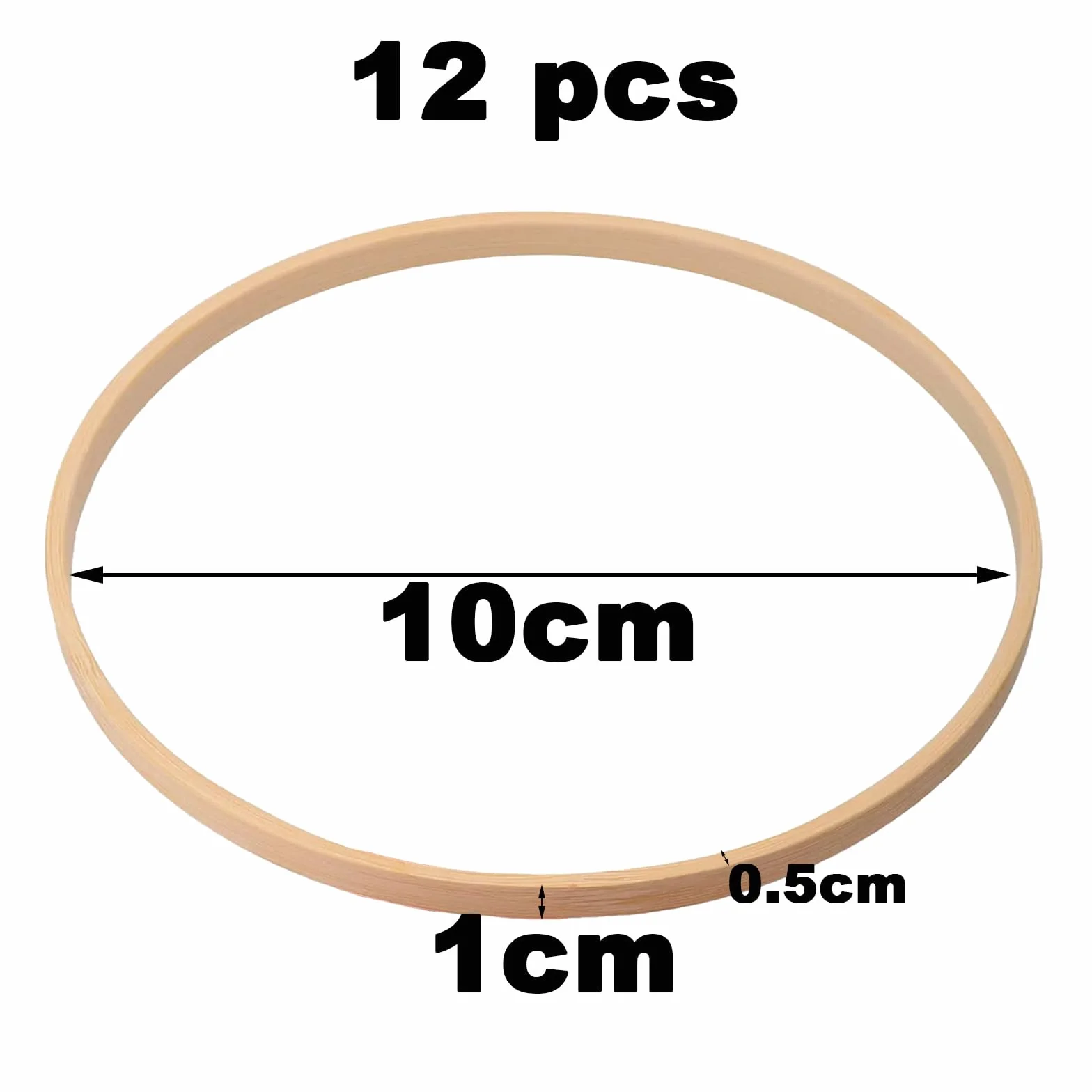 Cerchi in Legno Bambù 10 cm Acchiappasogni, Anelli per Matrimonio, Decorazione Ghirlanda Fai da Te