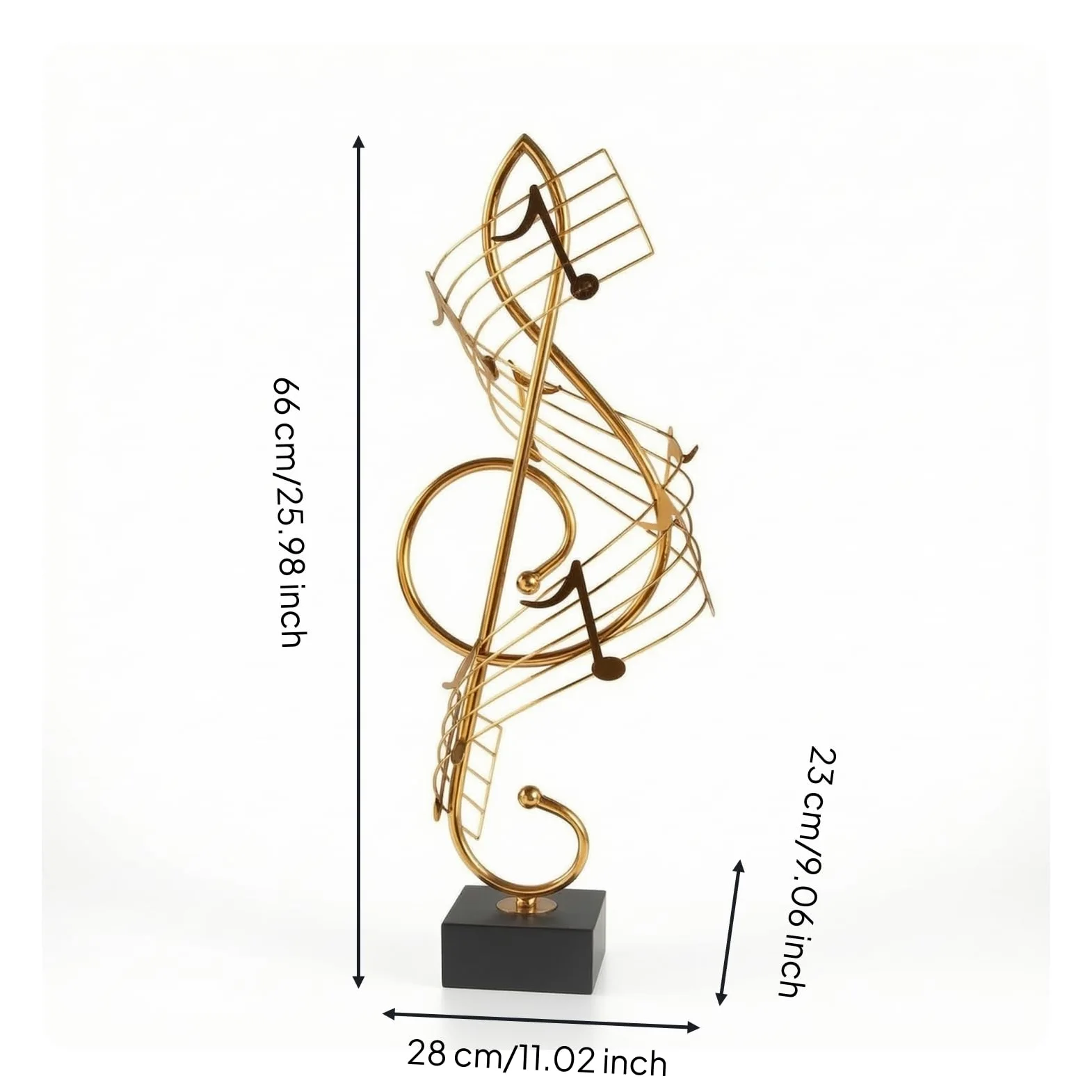 Nota Musicale Decorativa Scultura Statua Ornamento Figurina in Accenti Sagomati E Base Stabile Estetica Minimal Ricercata Adatta a Creativo Reception, Nota Musicale Grande Dorata