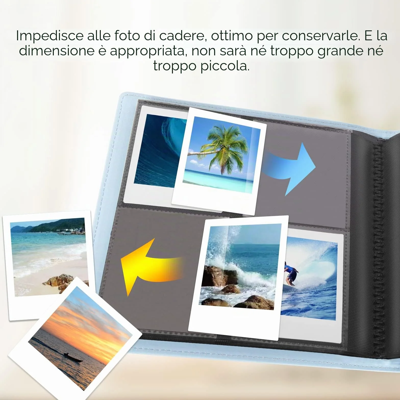 Album Fotografico con 288 Scomparti per Fotocamera Istantanea Fujifilm Instax Square SQ1/SQ6/SQ10/SQ20/SQ40 e Pellicola Kodak Mini Shot 3, Capace di Contenere Foto da 78x90 mm (Blu)