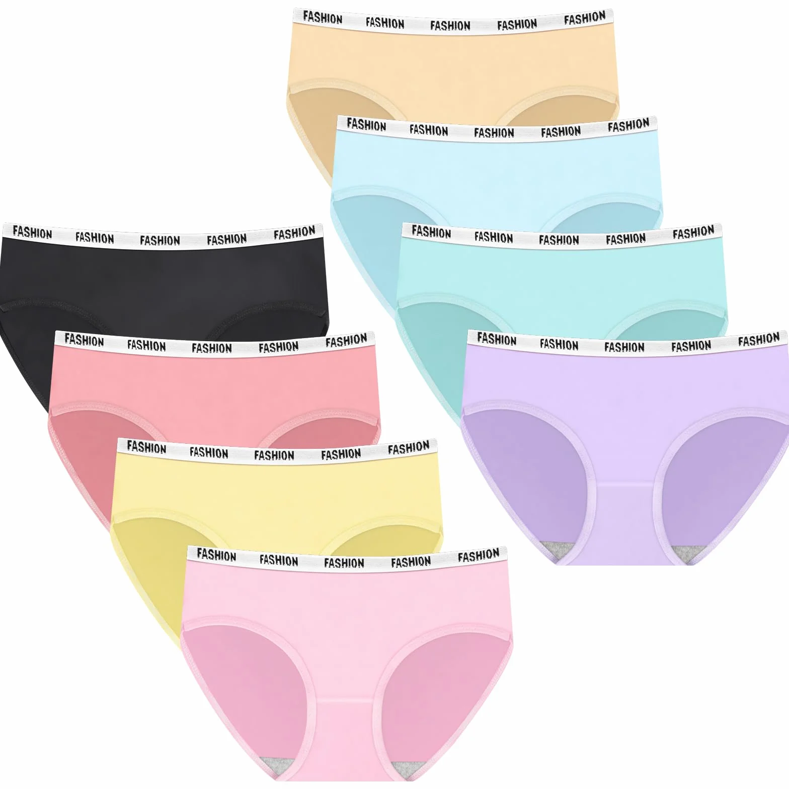 flintronic 8 Pezzi Mutandine Ragazze Slip Bimbina Morbido Vita Media Sportive 8-15 Anni