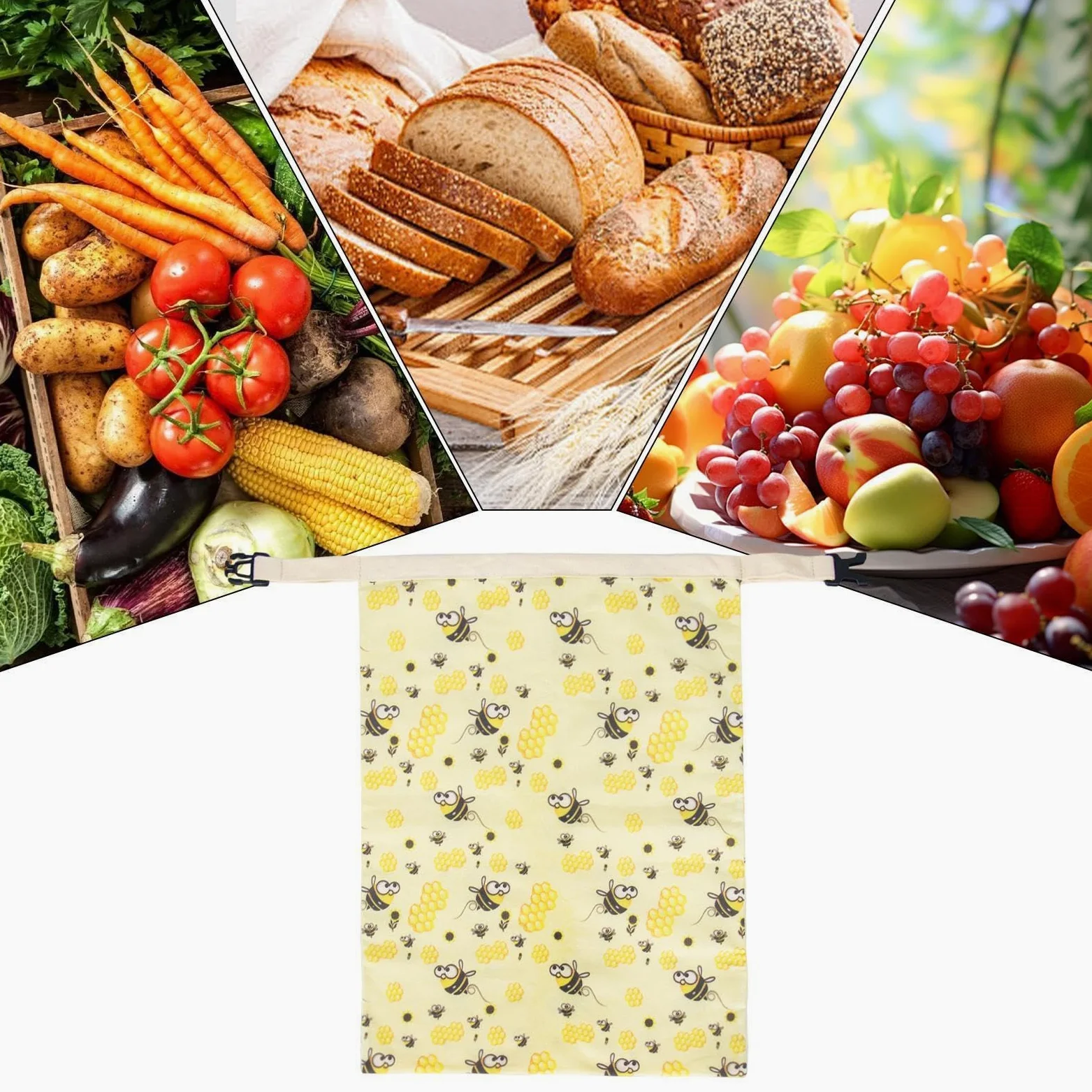 Sacchetti di d' per pane e alimenti, riutilizzabili | Sacchetti per il pane per cucina, congelatore, frigorifero, casa, vacanze