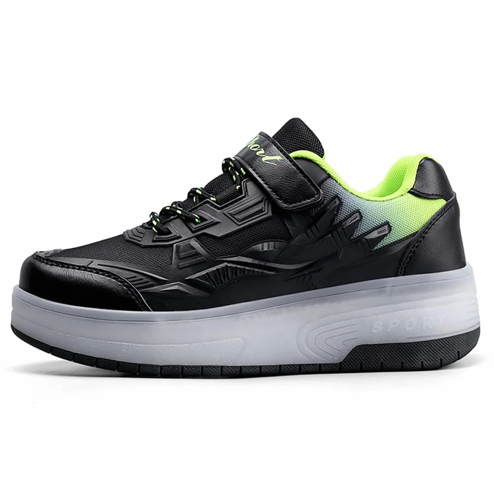 Scarpe con Rotelle Bambina Bambino Sportive Skateboard Sneakers Rotelle a Scomparsa 29-41 EU